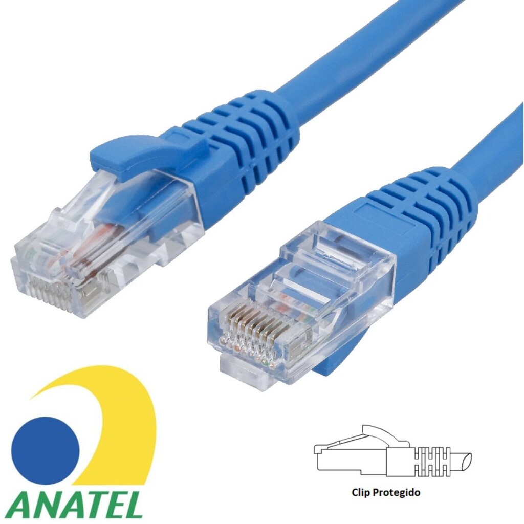 Cabo Patch Cord Cat.5E 30,0 Metros Azul Seccon SecLan CY-5128-CAT5E-30M-BL - Homologado ANATEL