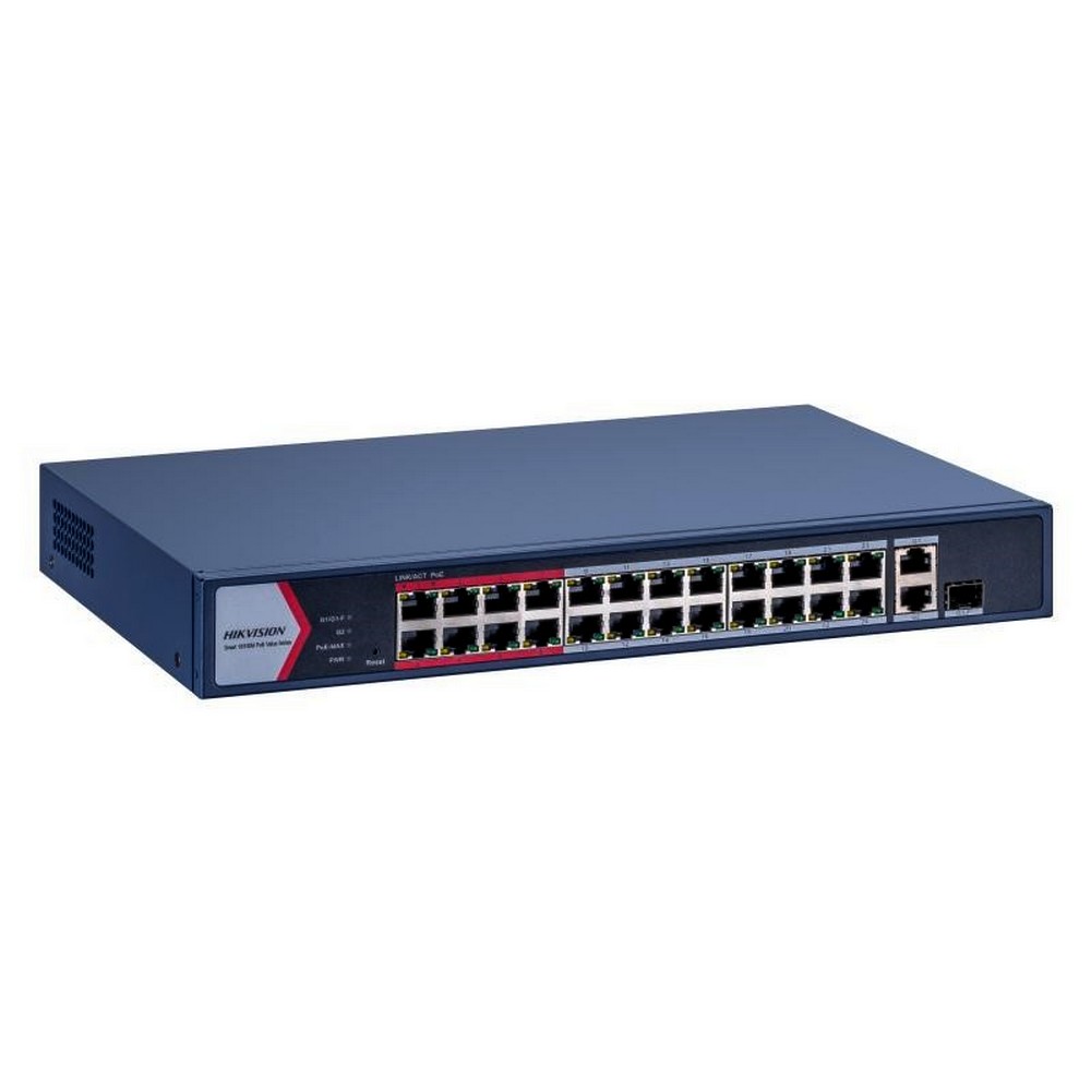 Switch PoE Hikvision DS3E1326PEIM 24 Portas 10/100 1 Gigabit 1 Combo RJ45 SFP