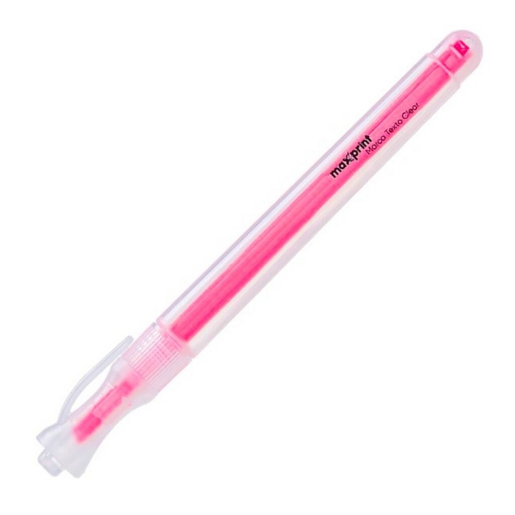 Caneta Marca Texto Clear Rosa Caixa com 12 Unidades - Maxprint - 70000141