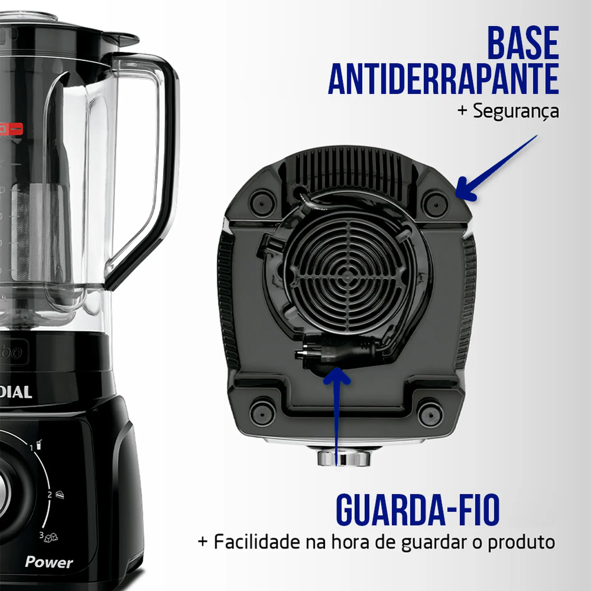 Liquidificador Mondial Turbo Power L99FB 2,2L 550W 3 Velocidades - Preto - 110 Volts