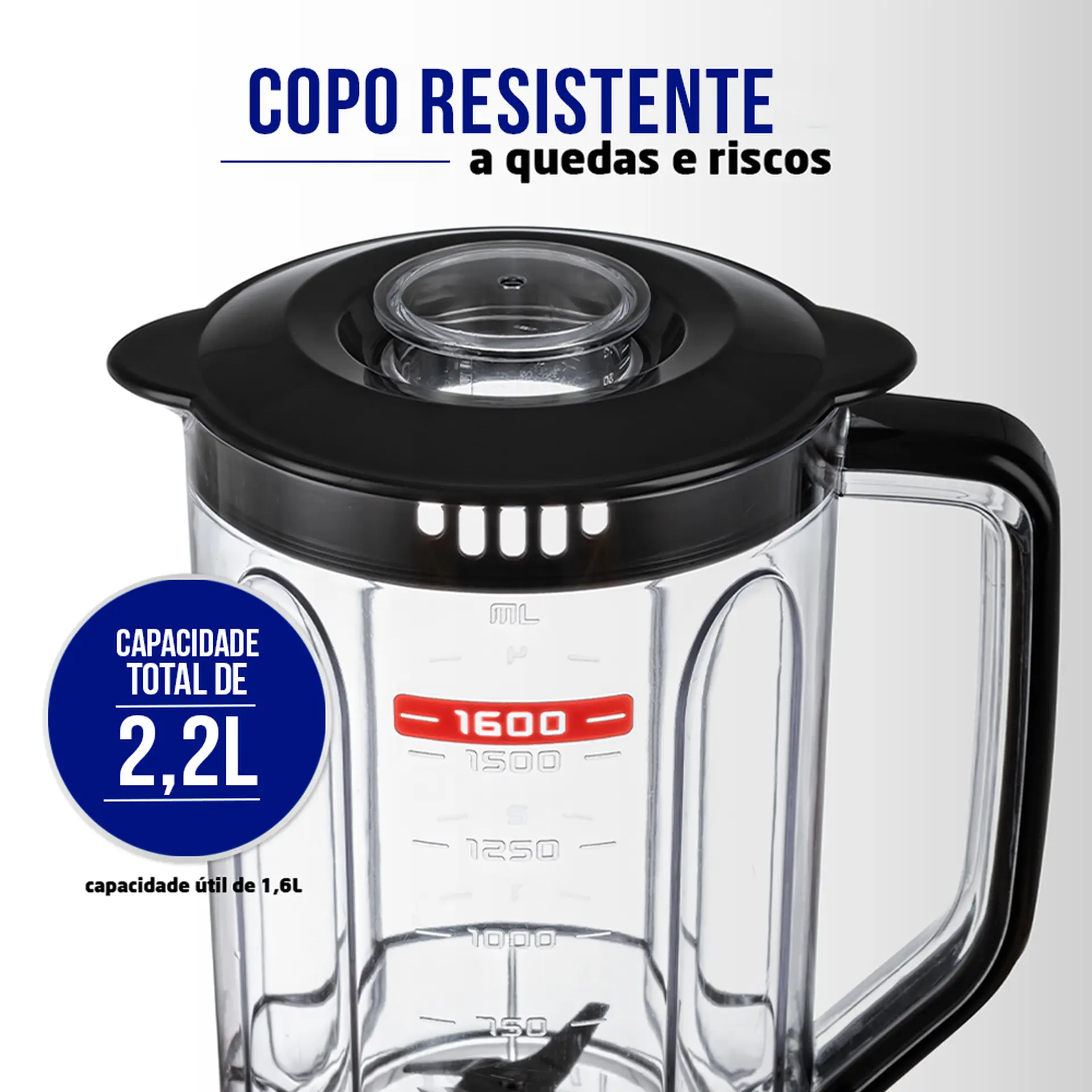Liquidificador Mondial Turbo Power L99FB 2,2L 550W 3 Velocidades - Preto - 110 Volts