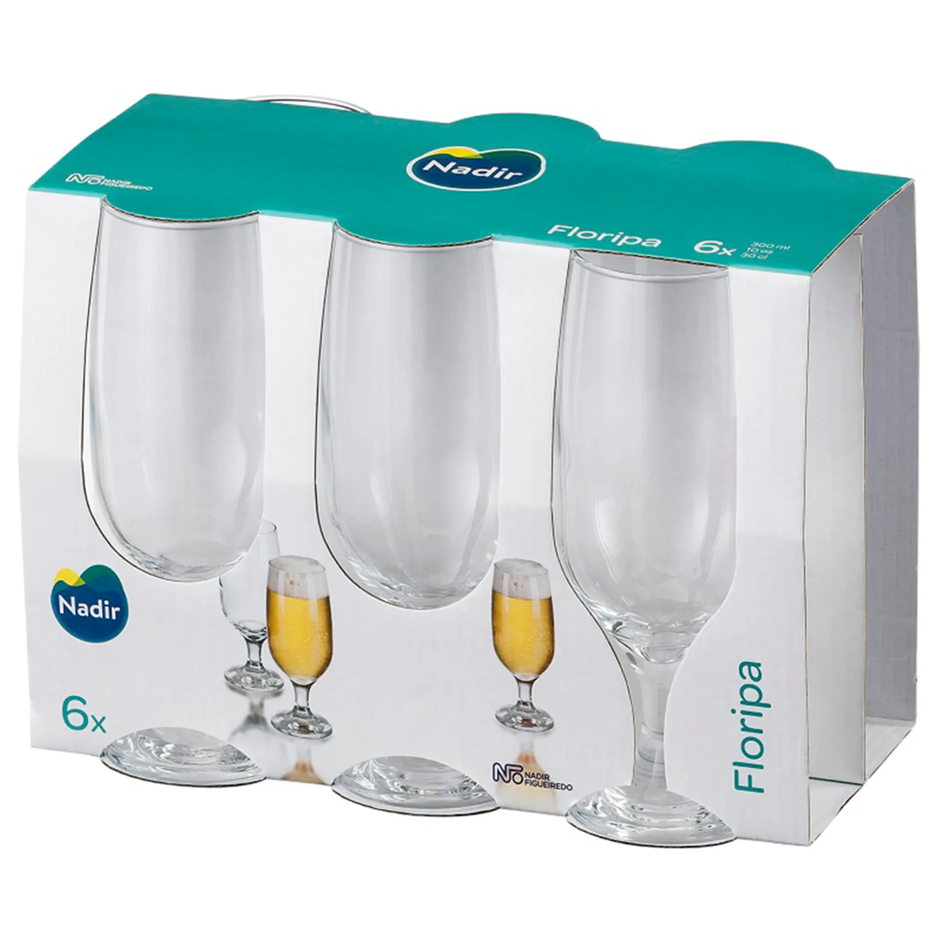 Jogo de Taças de Vidro 300mL 6 Peças Floripa Nadir