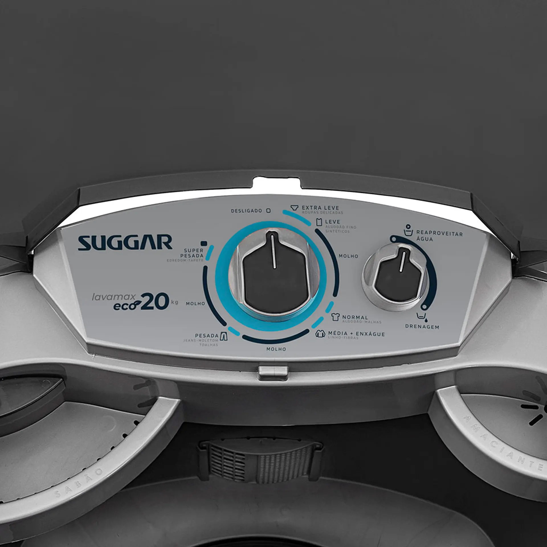Máquina de Lavar Suggar Lavamax Eco 20kg Semiautomática com Timer LE200 - Prata - 110 Volts
