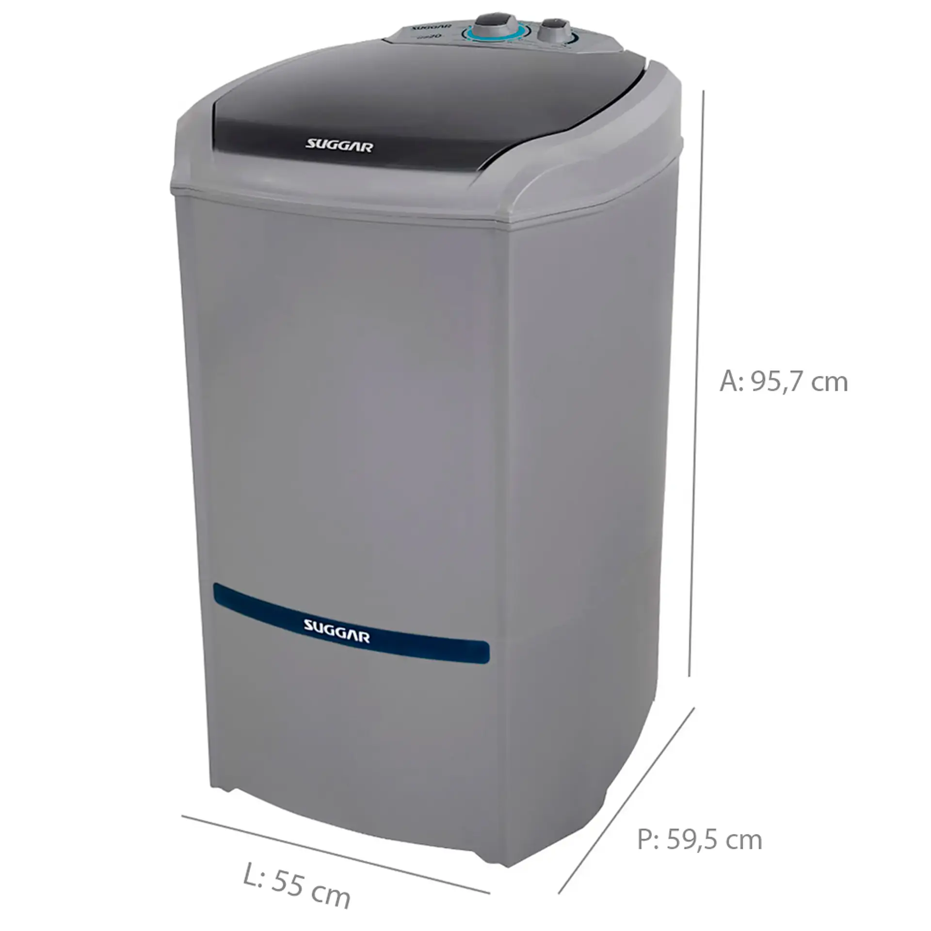 Máquina de Lavar Suggar Lavamax Eco 20kg Semiautomática com Timer LE200 - Prata - 110 Volts