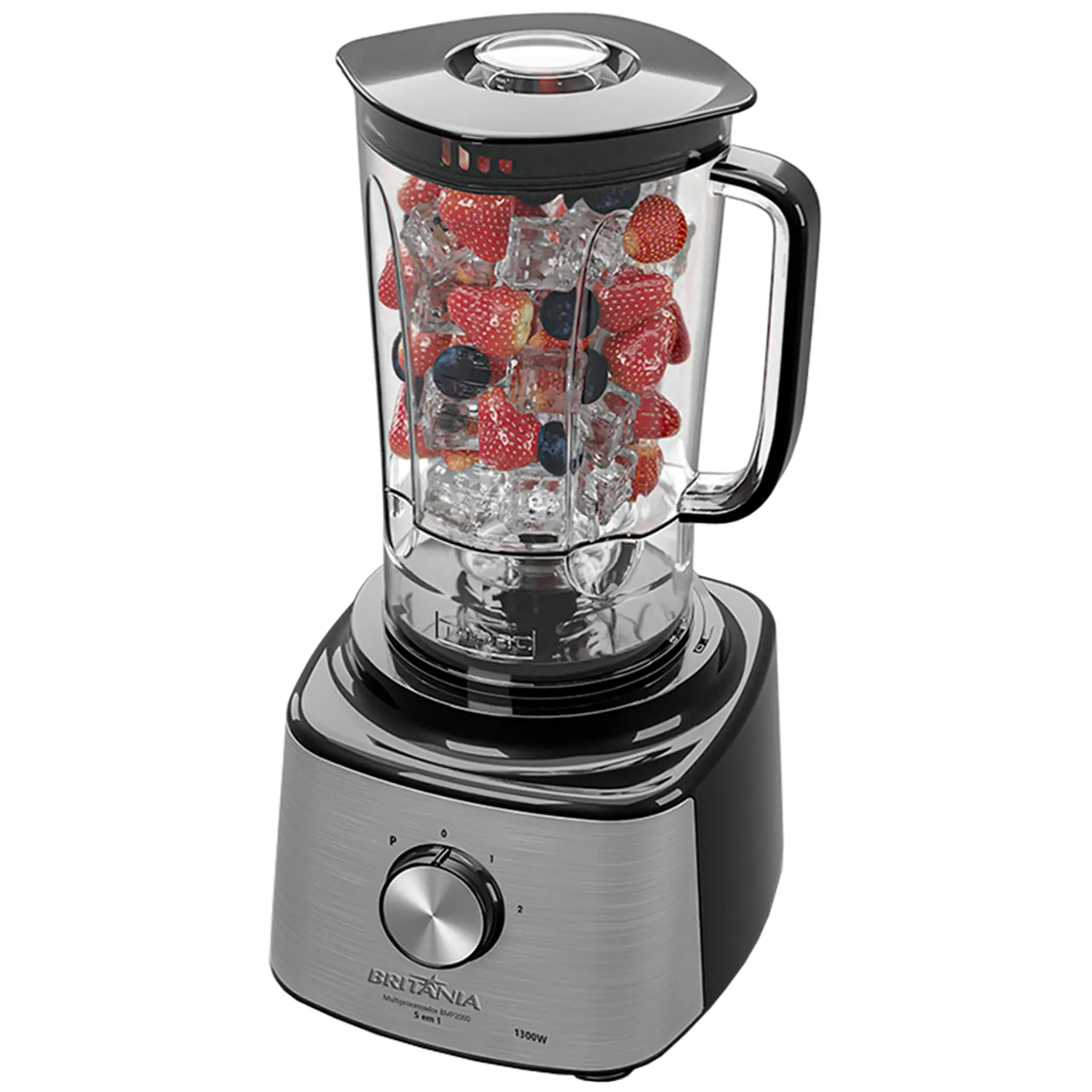Multiprocessador Britânia 5 em 1 BMP2000 1300W - Preto/Inox - 110 Volts