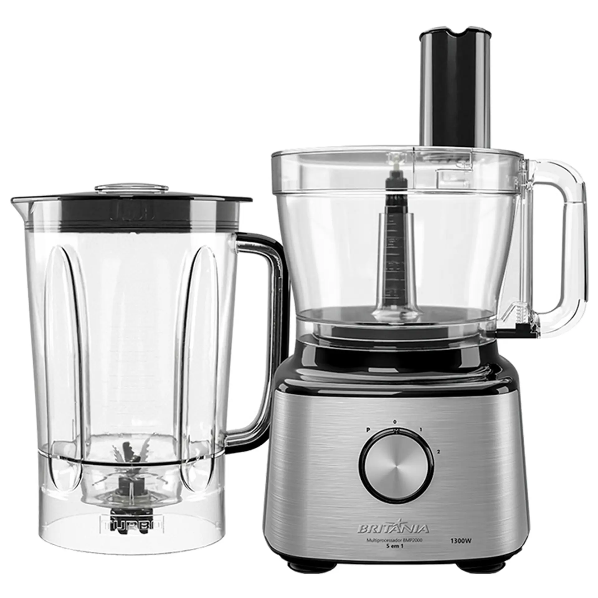 Multiprocessador Britânia 5 em 1 BMP2000 1300W - Preto/Inox - 110 Volts