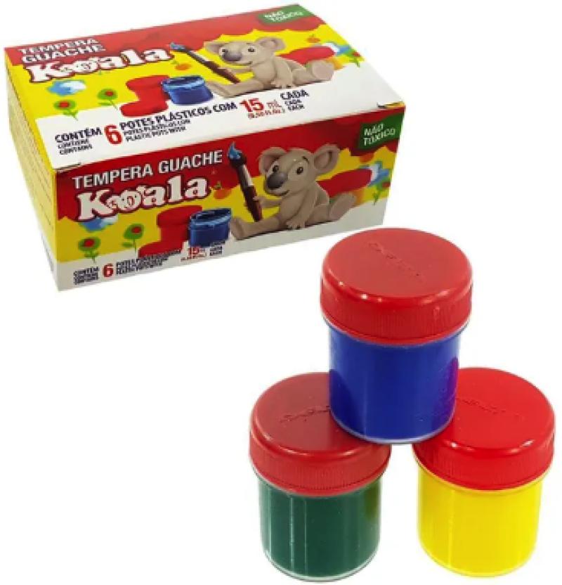 Tinta Guache 6 Cores 15ml Koala 4001