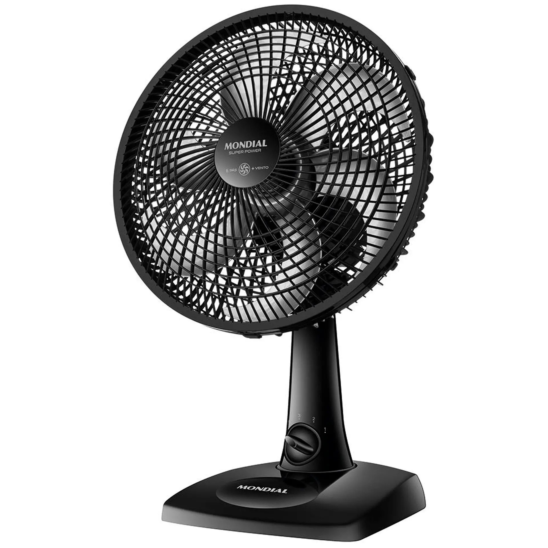 Ventilador Mondial Super Power 30cm 6 Pás 3 Velocidades 60W VSP-30-B - Preto - 110 Volts