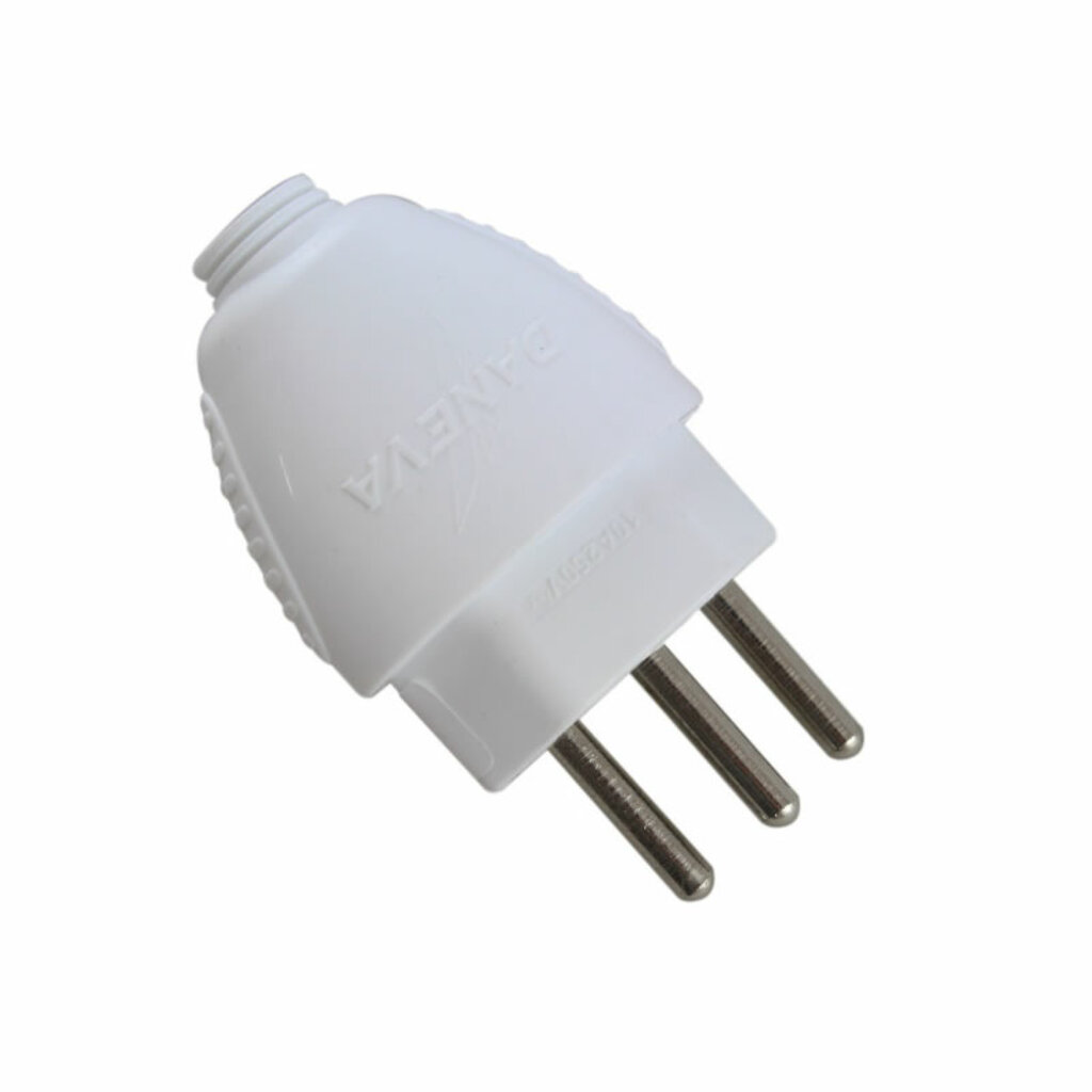Plug Macho Daneva 3 Pinos Redondo 20 Amperes Branco - DN1616 - Unitário