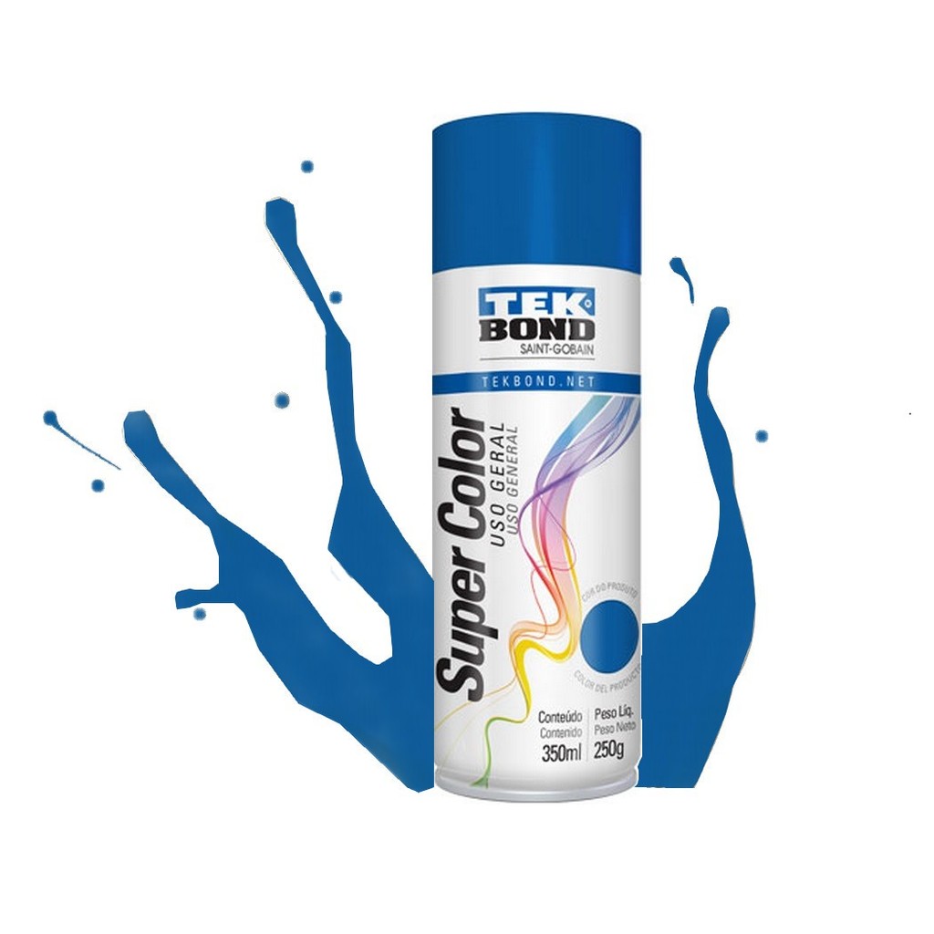 Tinta Spray Super Color Azul Uso Geral 350ml/250g - Tekbond - 23081006900