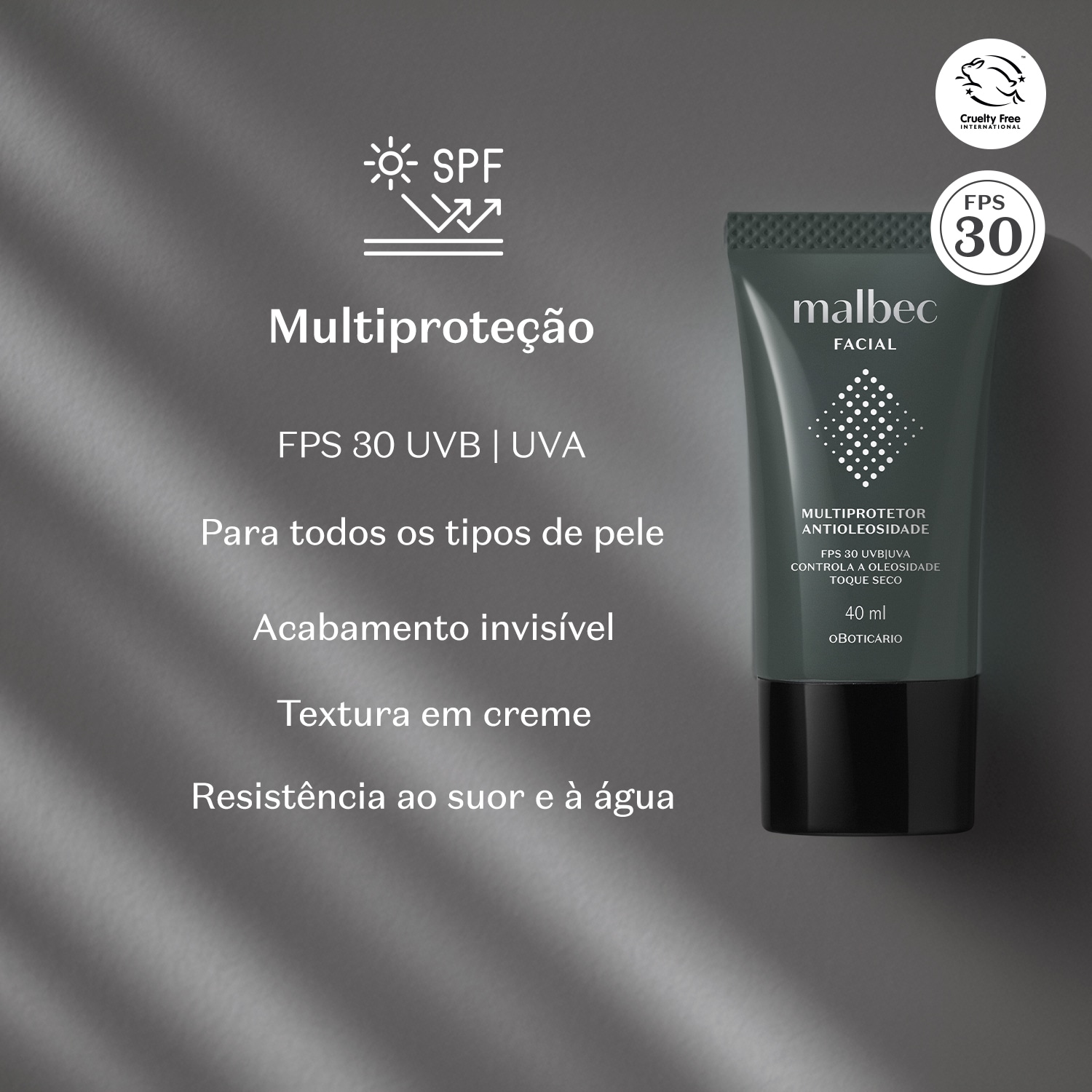 Multiprotetor Antioleosidade FPS30 Malbec Facial 40ml