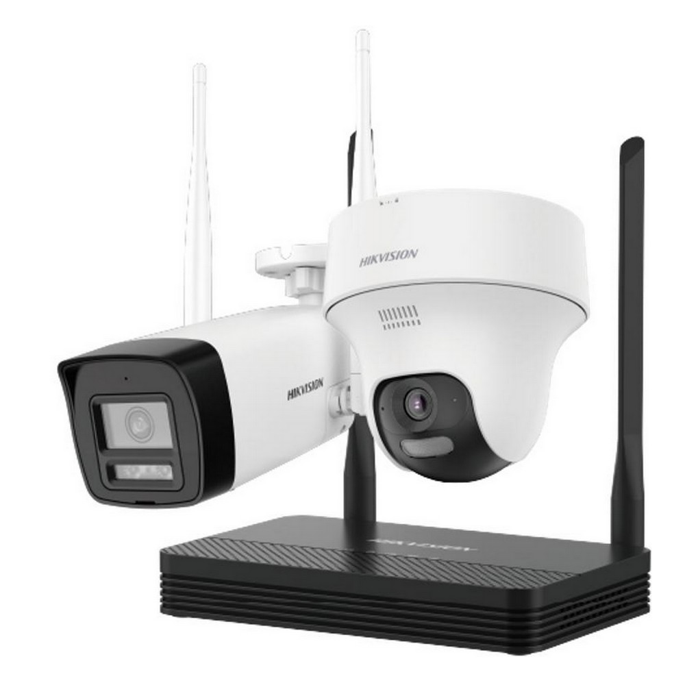 Kit NVS WiFi 1 Câmera Bullet 2MP 1 Câmera Dome 2MP Hikvision NKS422W02H