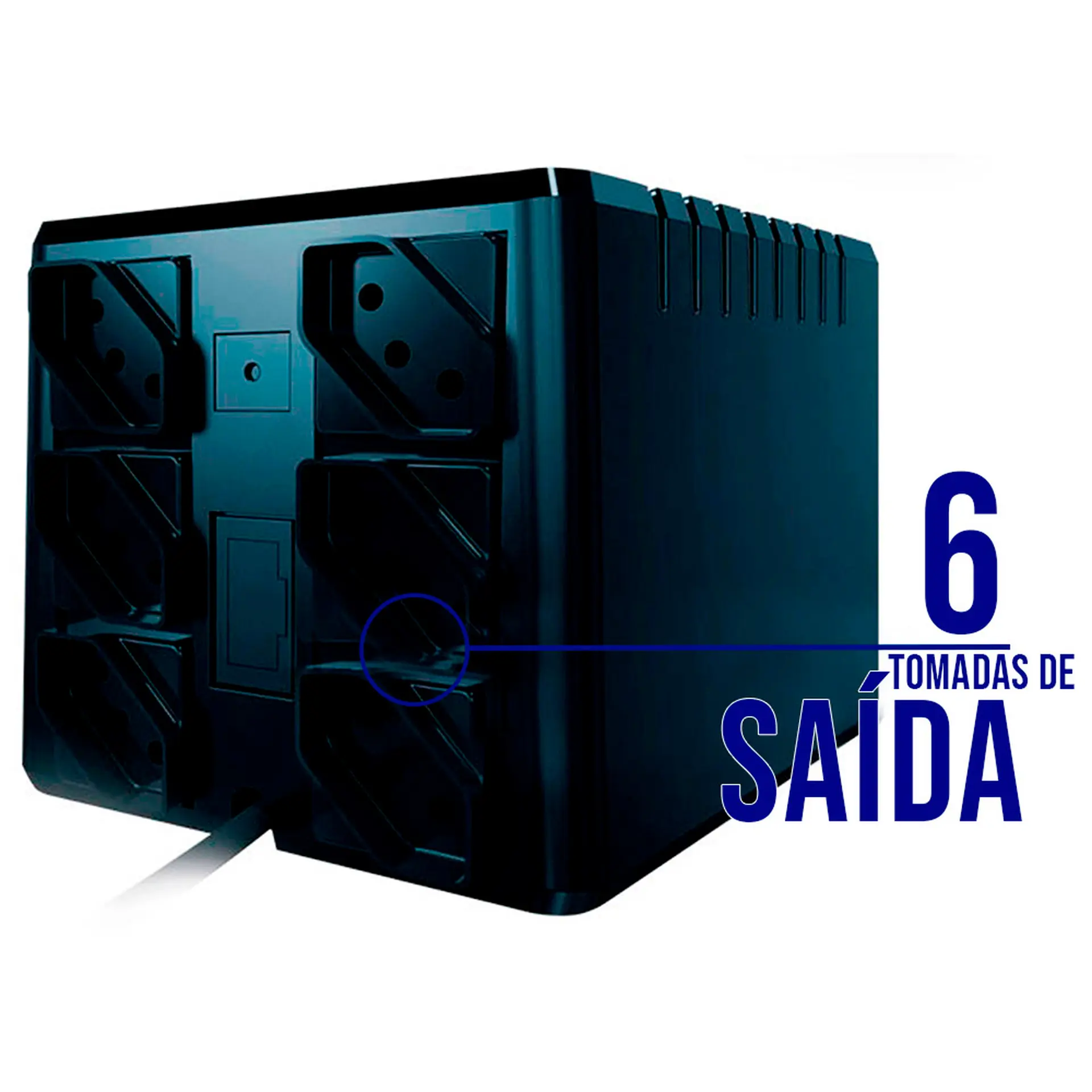 Estabilizador TS Shara Powerest Home 2500VA 6 Tomadas Filtro de Linha 9012 - Preto - 110 Volts