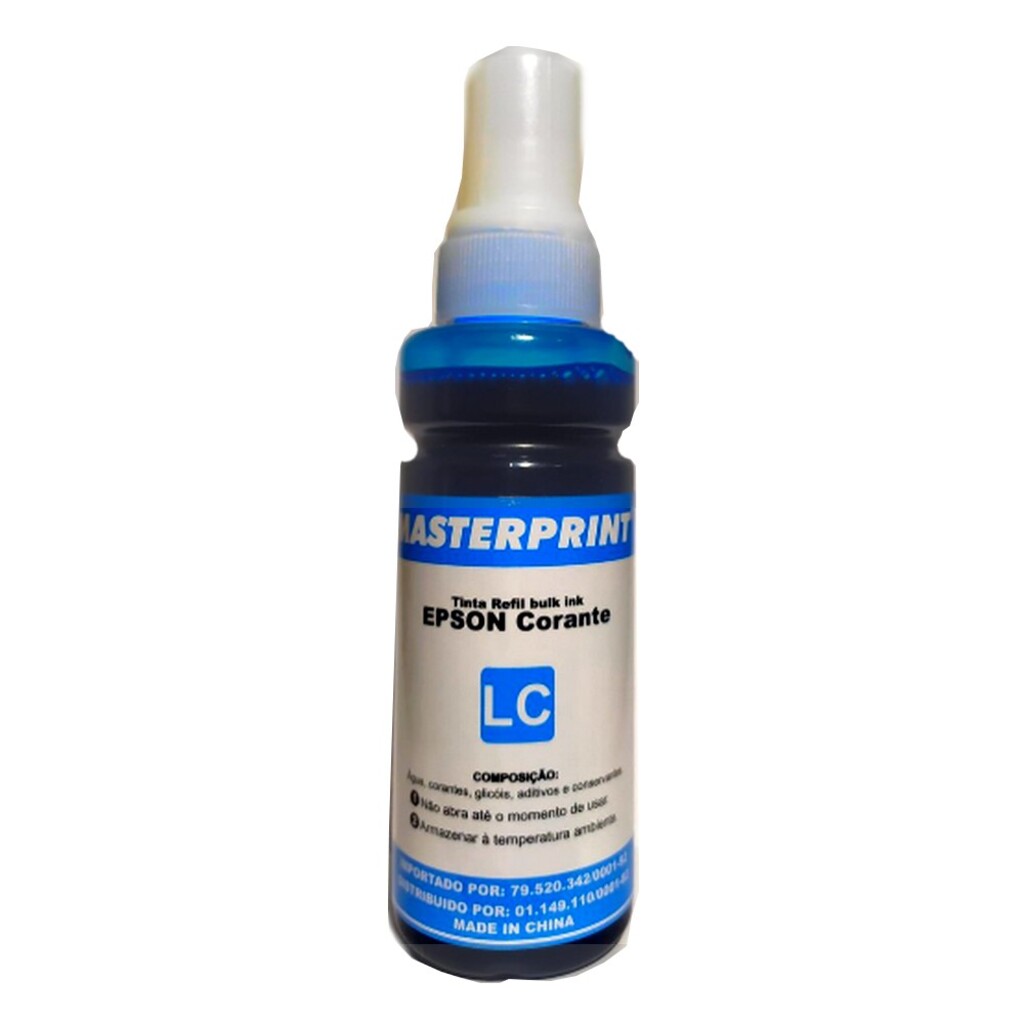 Tinta Bulk Ink Epson Light Azul Corante 100ml Masterprint - R-EP100LC