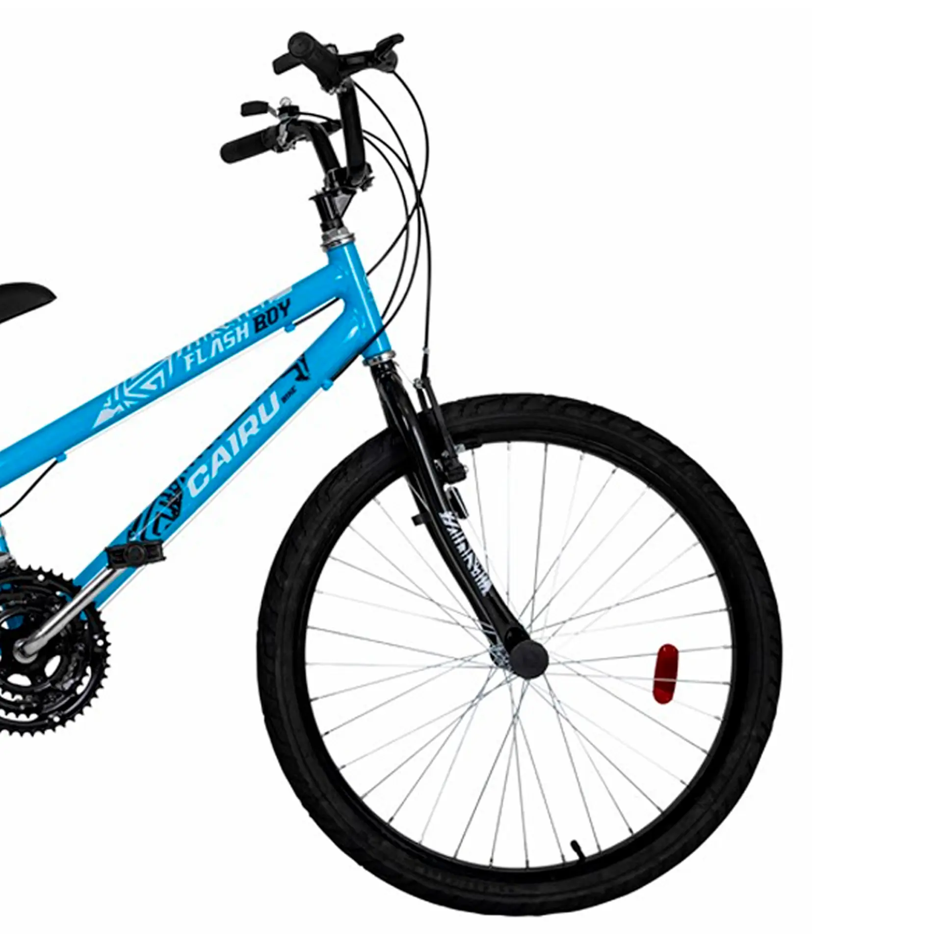 Bicicleta Aro 24 Cairu Flash 21 Marchas Freio V-Brake em Aço Carbono - Azul Turquesa