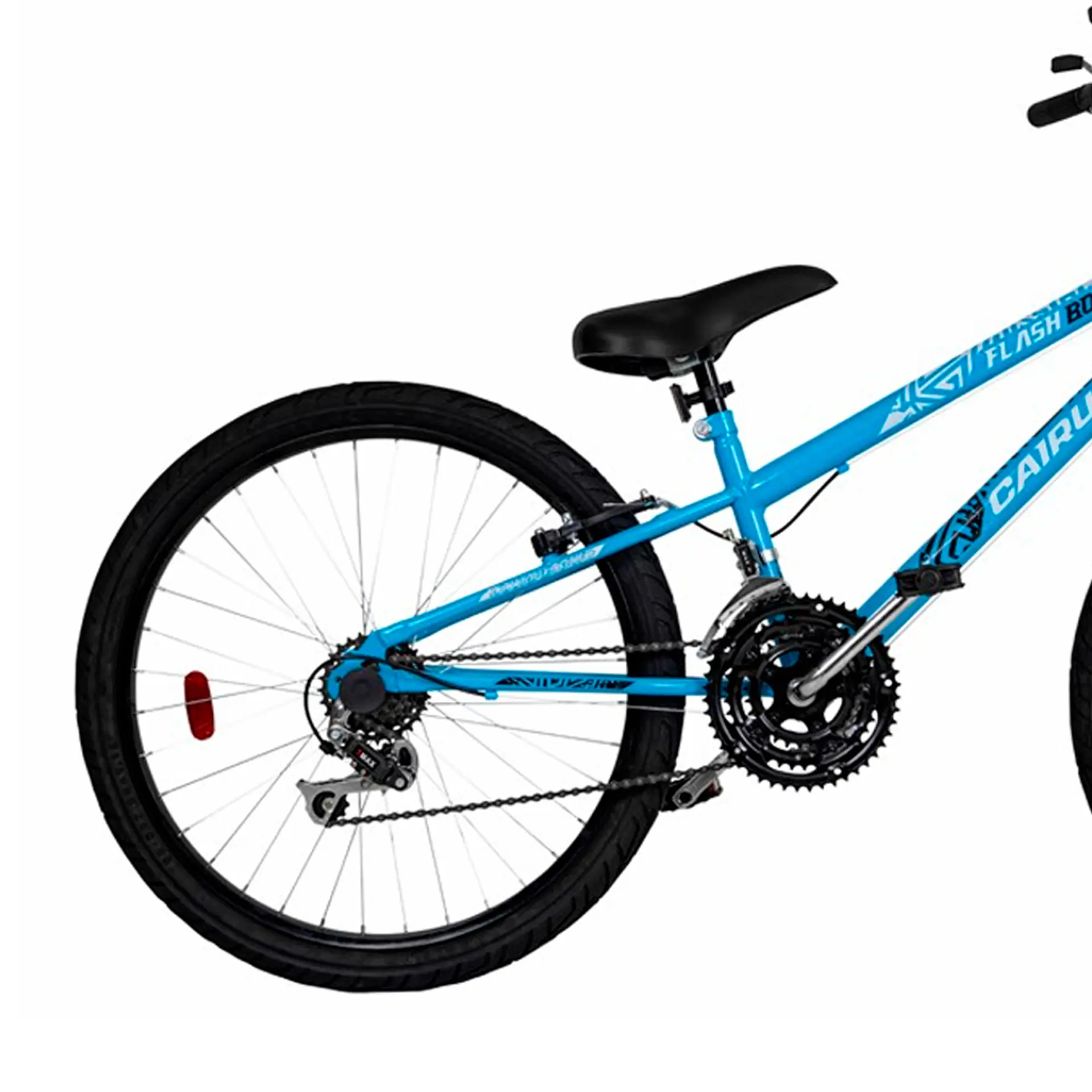 Bicicleta Aro 24 Cairu Flash 21 Marchas Freio V-Brake em Aço Carbono - Azul Turquesa