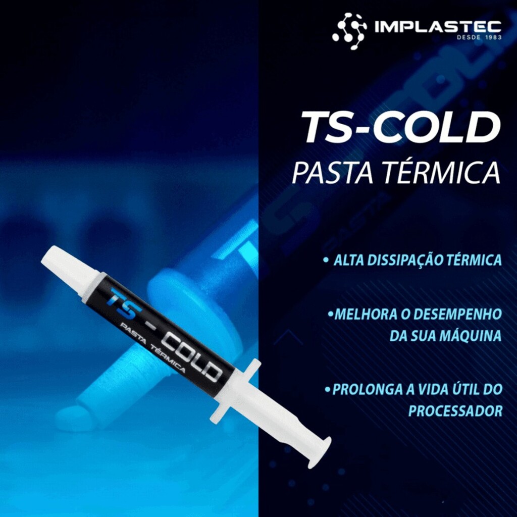 Pasta Térmica TS- Cold 4 Gramas Seringa para Processador Implastec - PATSC410CX