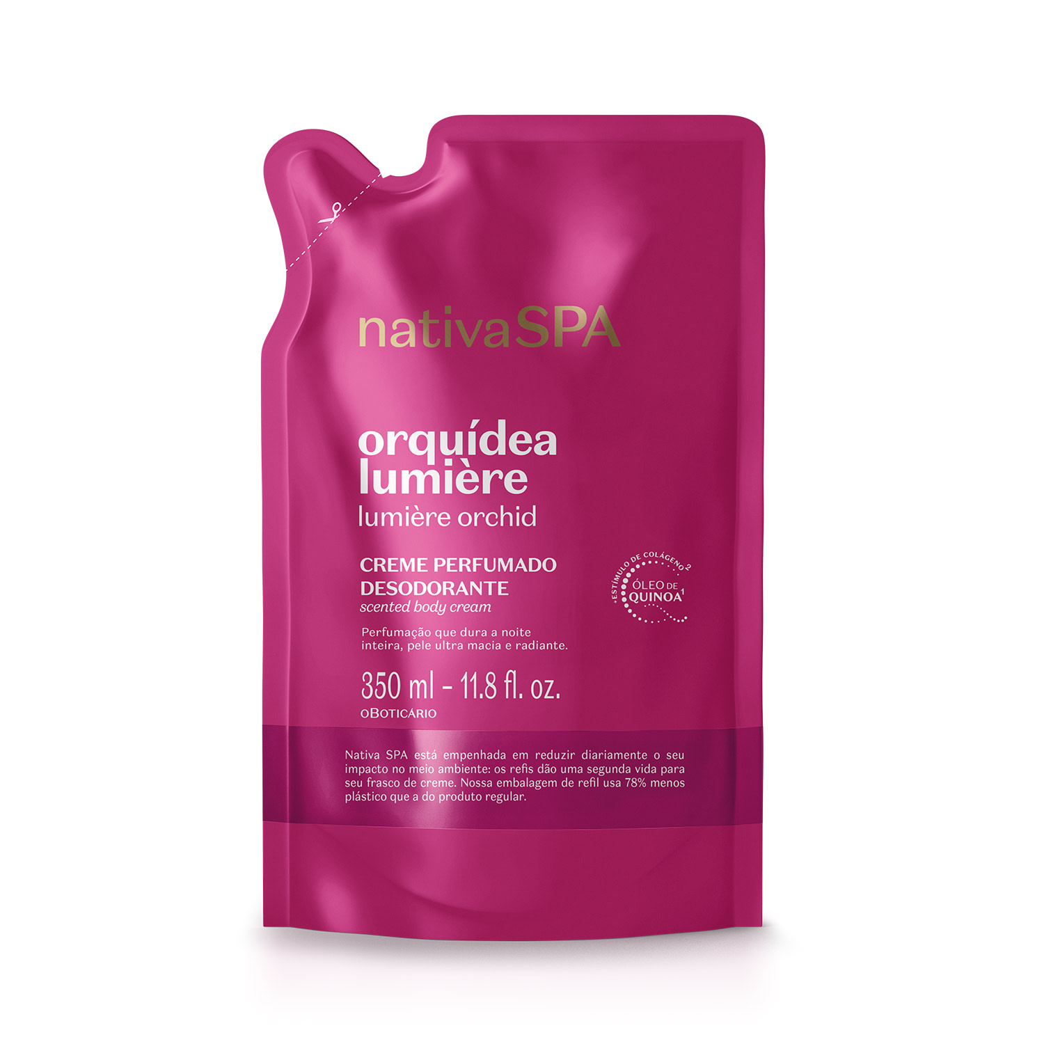 Refil Creme Perfumado Desodorante Nativa SPA Orquídea Lumière 350ml