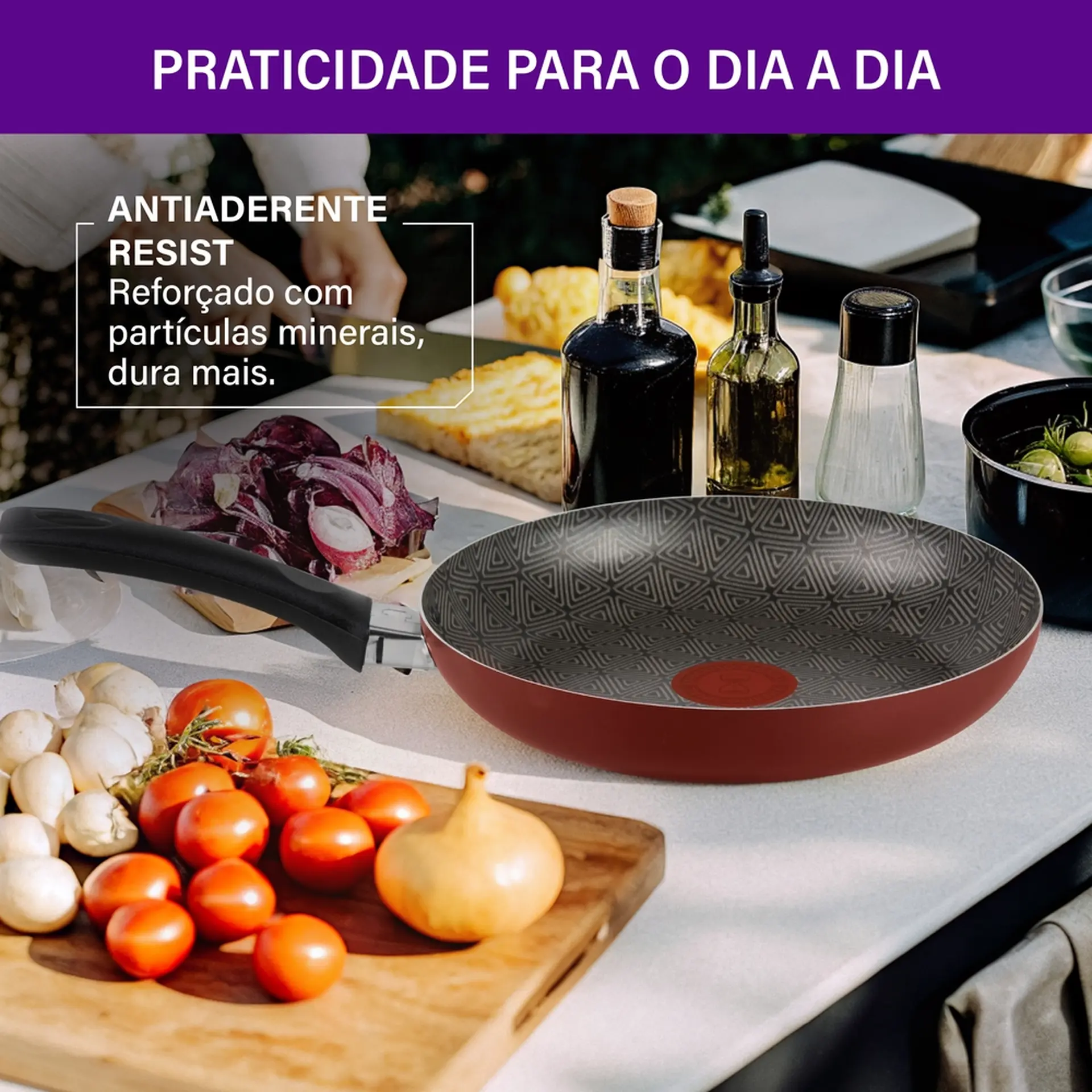 Frigideira Work Rochedo 1,5L Facilita Antiaderente - Vermelho