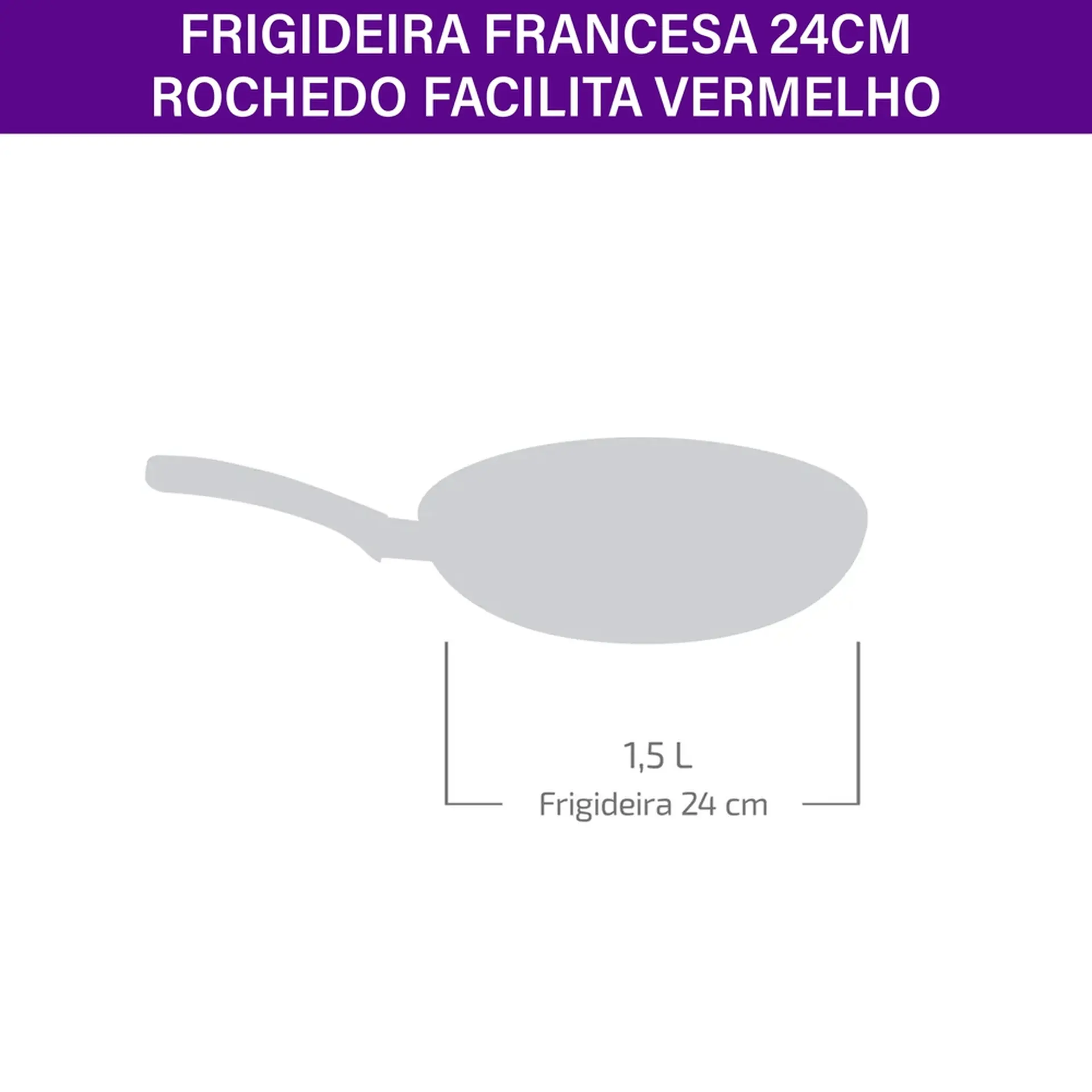 Frigideira Work Rochedo 1,5L Facilita Antiaderente - Vermelho