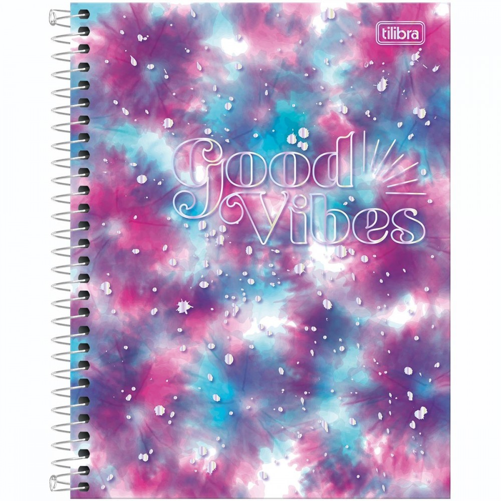 Caderno Universitário Tilibra Good Vibes Espiral Capa Dura 80 Folhas 1 Matérias Sortido