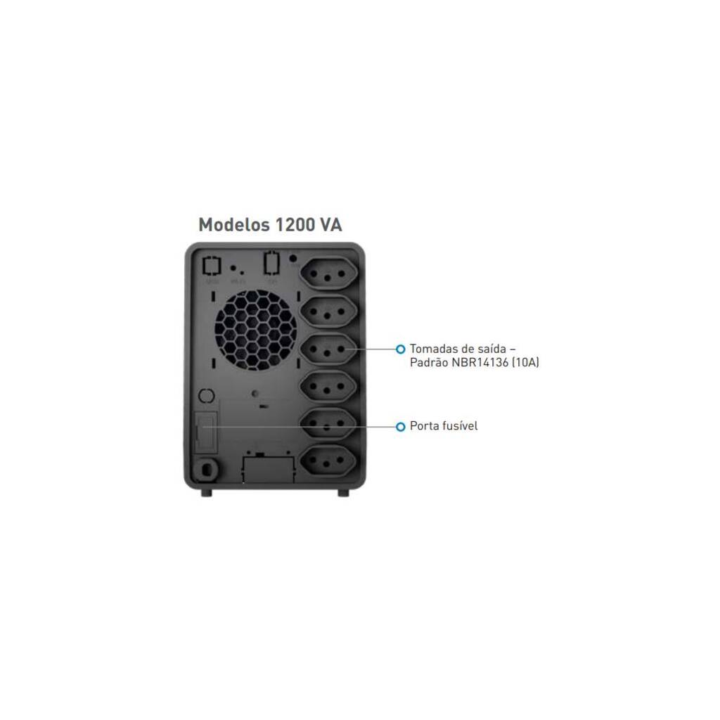 No-Break SMS Lite 1.2 KVA Entrada Bivolt e Saída 115V 2 Bateria - 29205