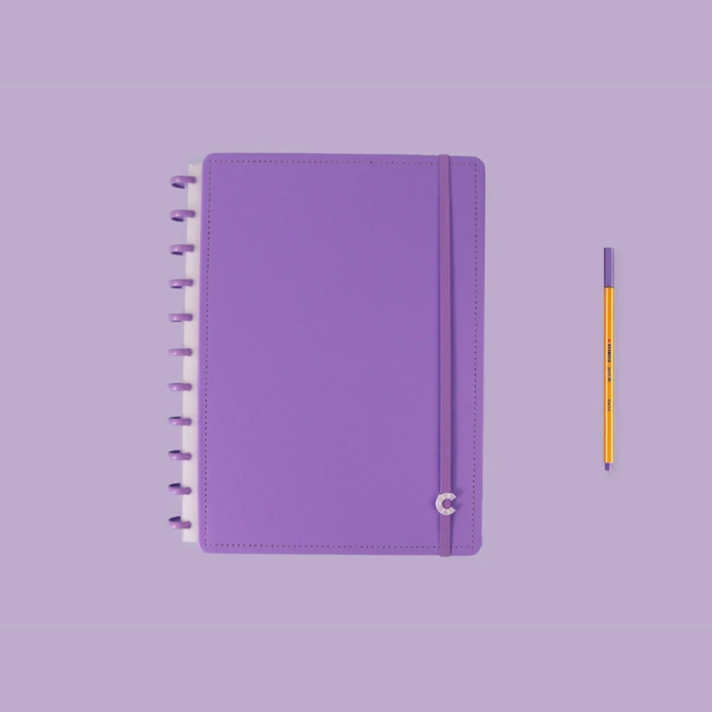 Caderno Inteligente All Purple 60 Folhas com Pauta e 20 Folhas Lisas
