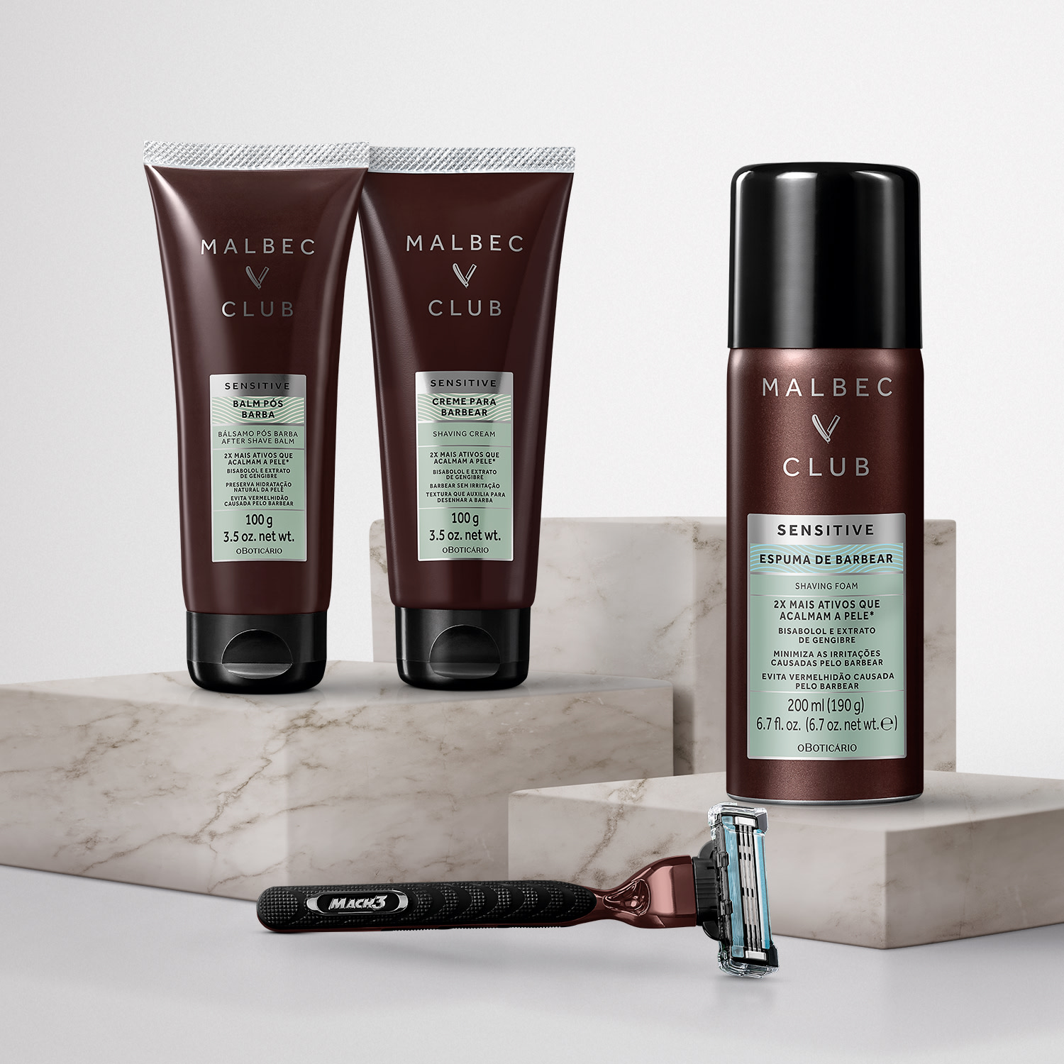 Creme para Barbear Malbec Club Sensitive 100g