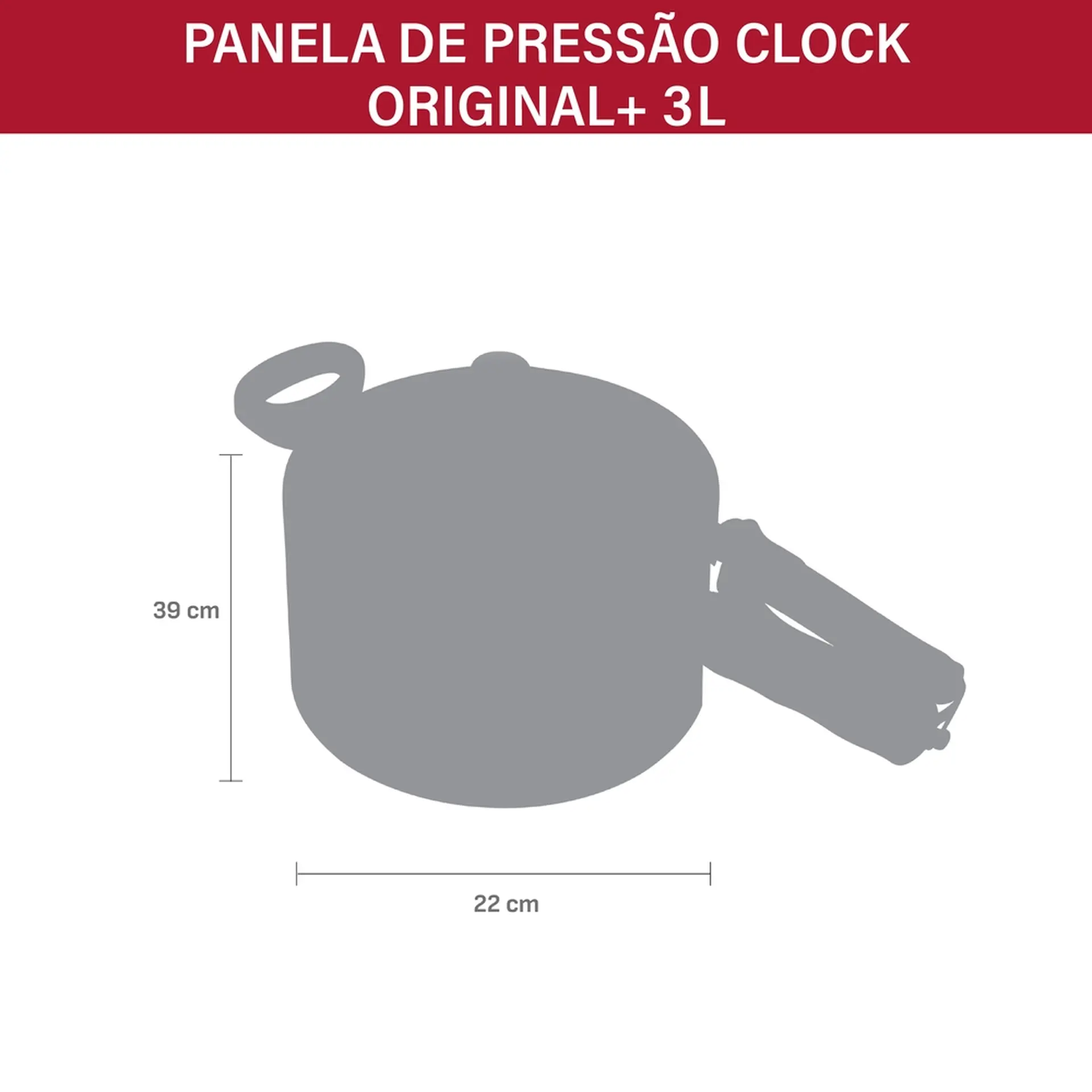 Panela de Pressão Clock Alumínio 3L Original