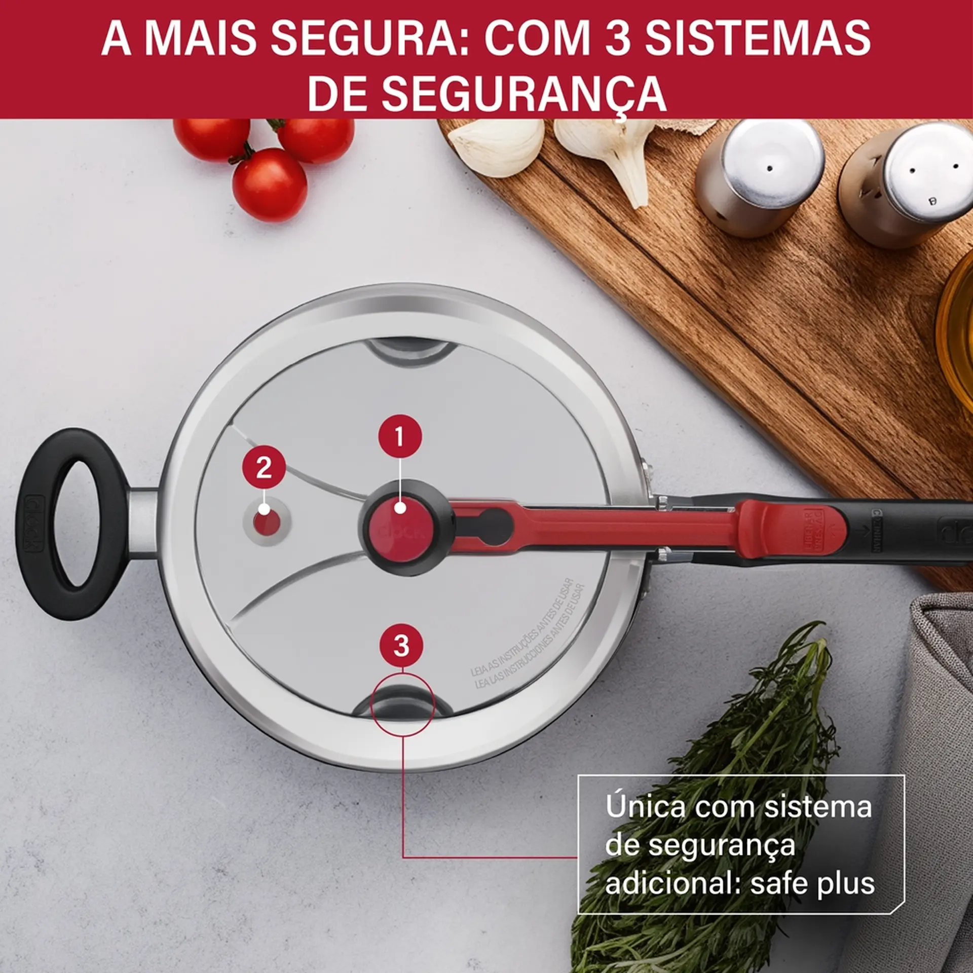 Panela de Pressão Clock Alumínio 3L Original