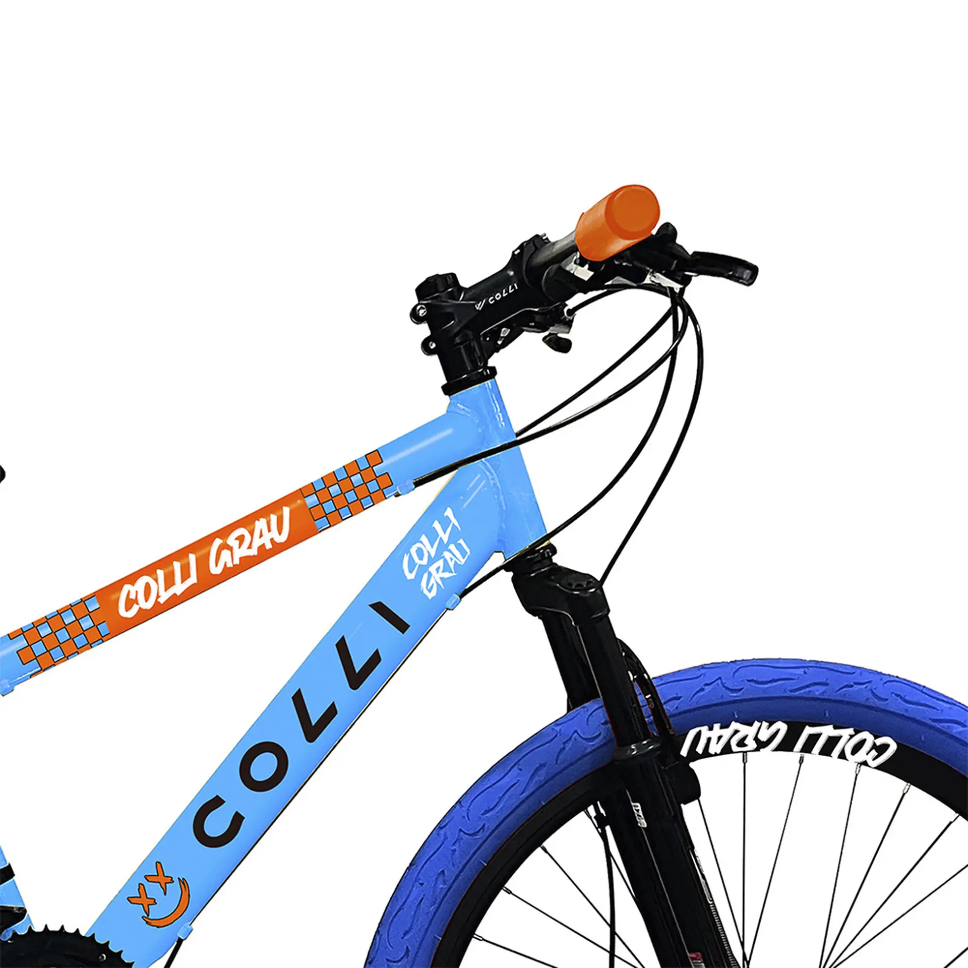Bicicleta Aro 26 Colli Grau 21 Marchas Freio a Disco - Azul/Laranja