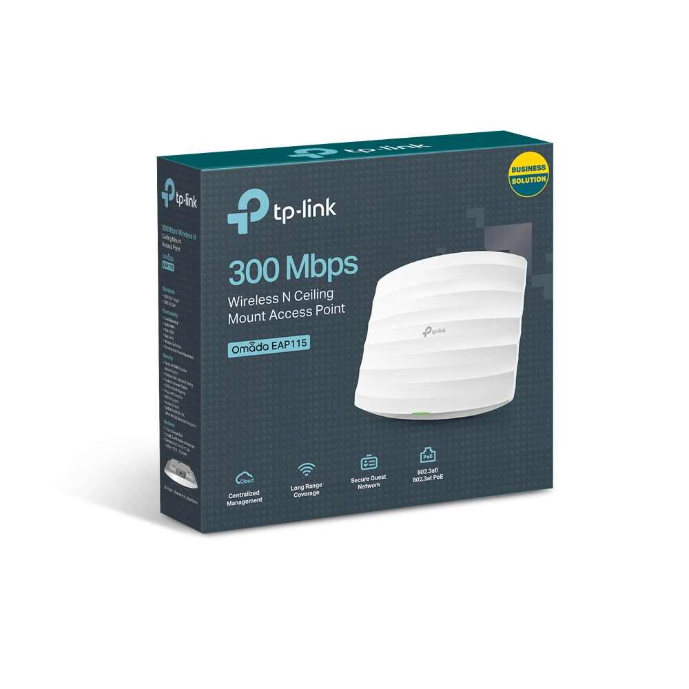 Access Point Wireless Tp-Link 300N PoE Montagem em Teto EAP115