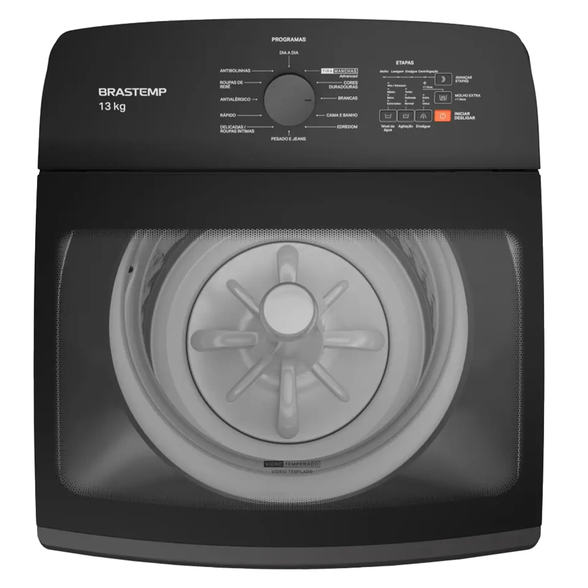 Máquina de Lavar Brastemp 13kg Automática Cesto Inox BWK13A9 - Cinza - 220 Volts