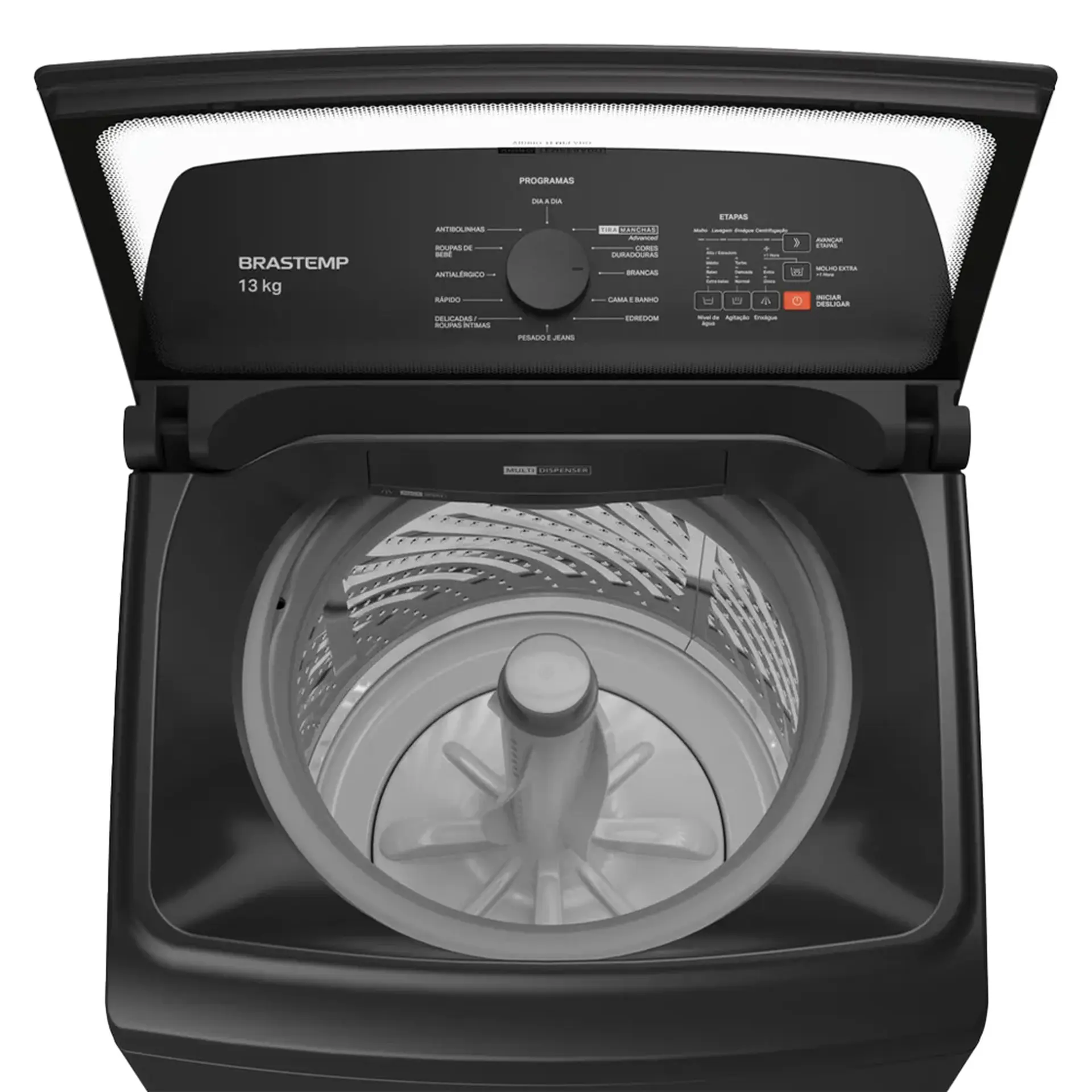 Máquina de Lavar Brastemp 13kg Automática Cesto Inox BWK13A9 - Cinza - 220 Volts