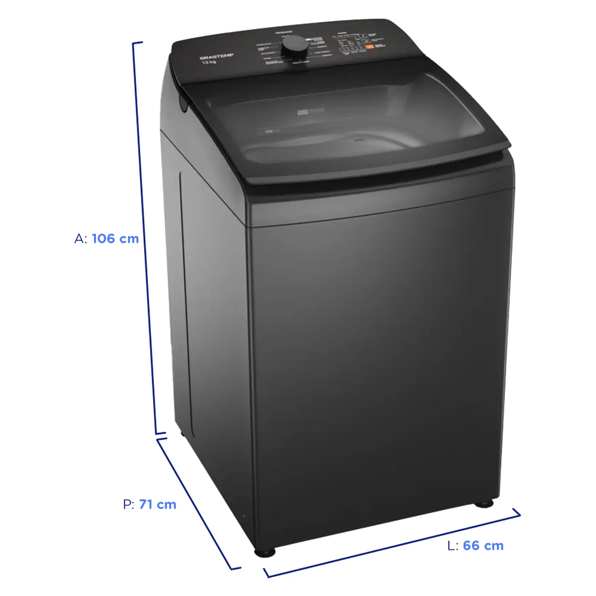 Máquina de Lavar Brastemp 13kg Automática Cesto Inox BWK13A9 - Cinza - 220 Volts
