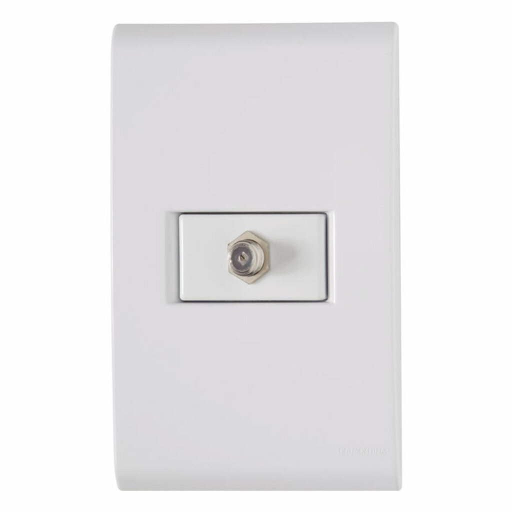 Tomada Conjunto 4x2 1 Modulo Saída para Cabo Tv Sat Tramontina Liz Branco - 57170/017