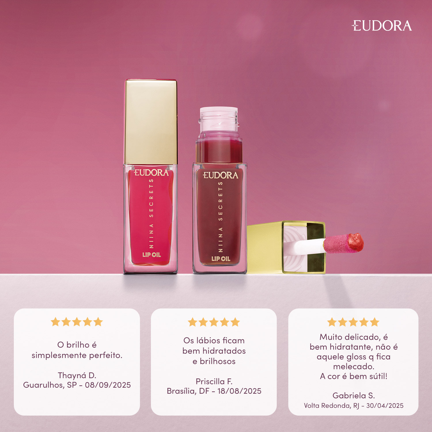 Lip Oil Shine Flowers Rosa Sublime Niina Secrets 7ml