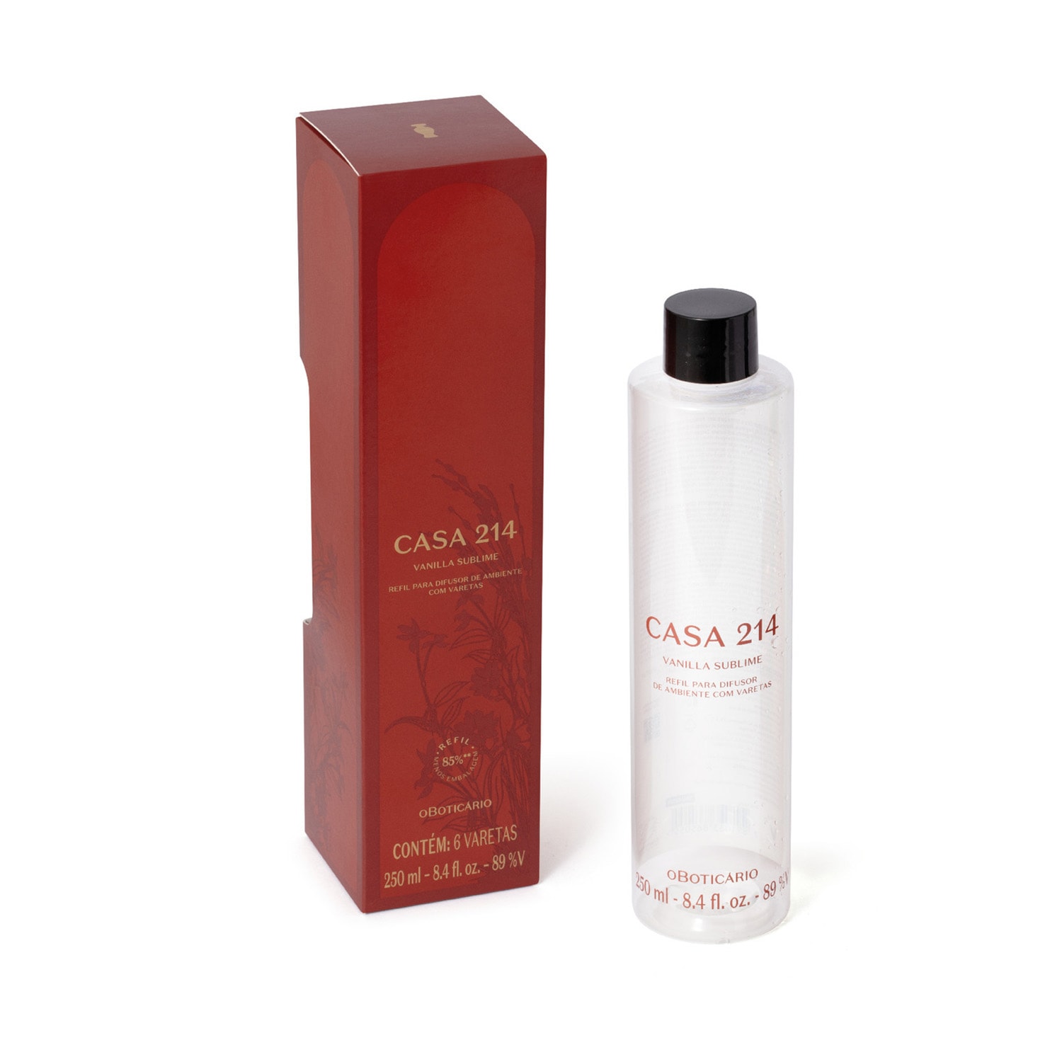 Refil Difusor de Ambiente Com Varetas Casa 214 Vanilla Sublime 250ml