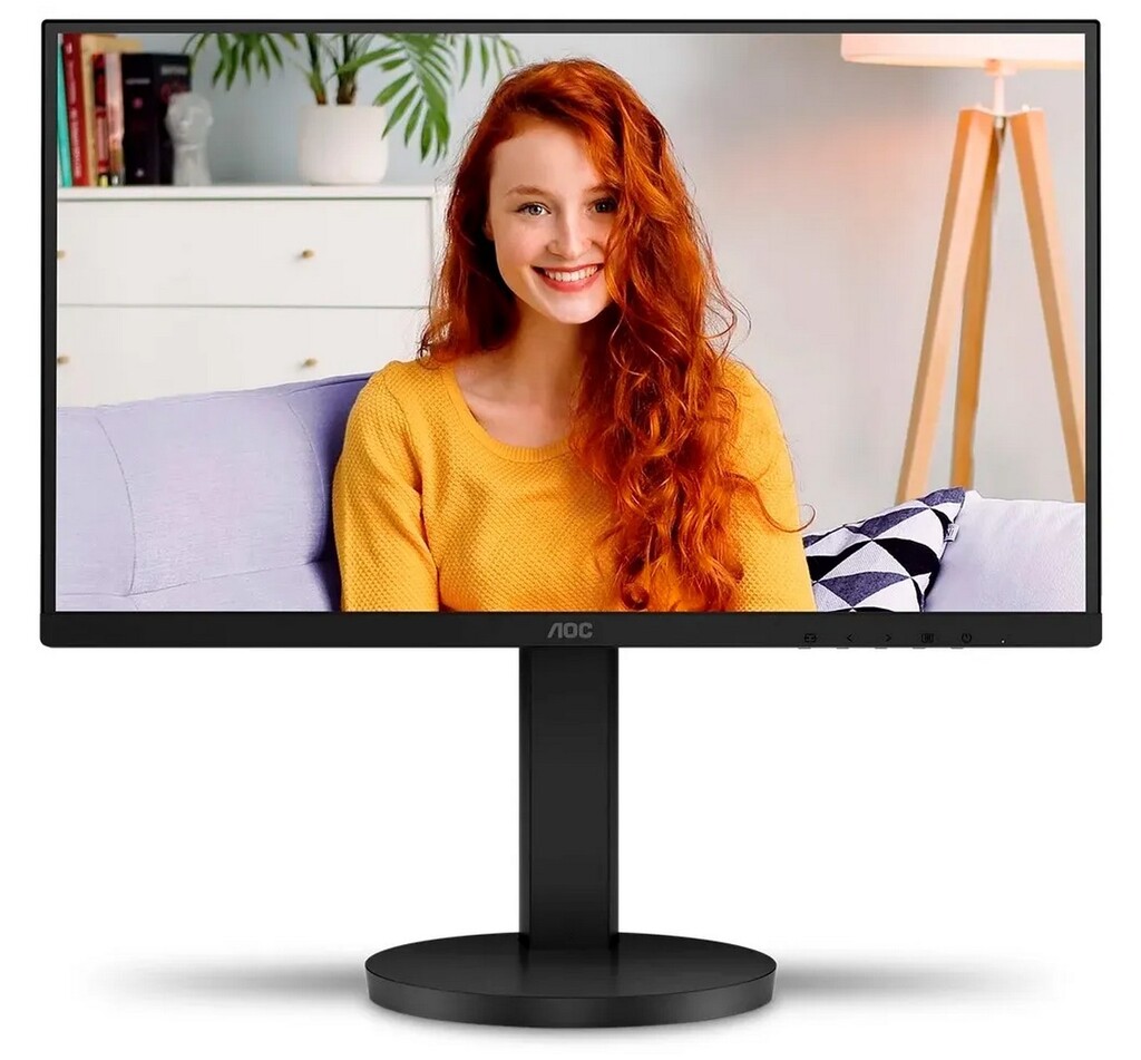 Monitor AOC 22B3HMF Tela 21,5 LED IPS Preto com Ajuste de Altura VGA/HDMI
