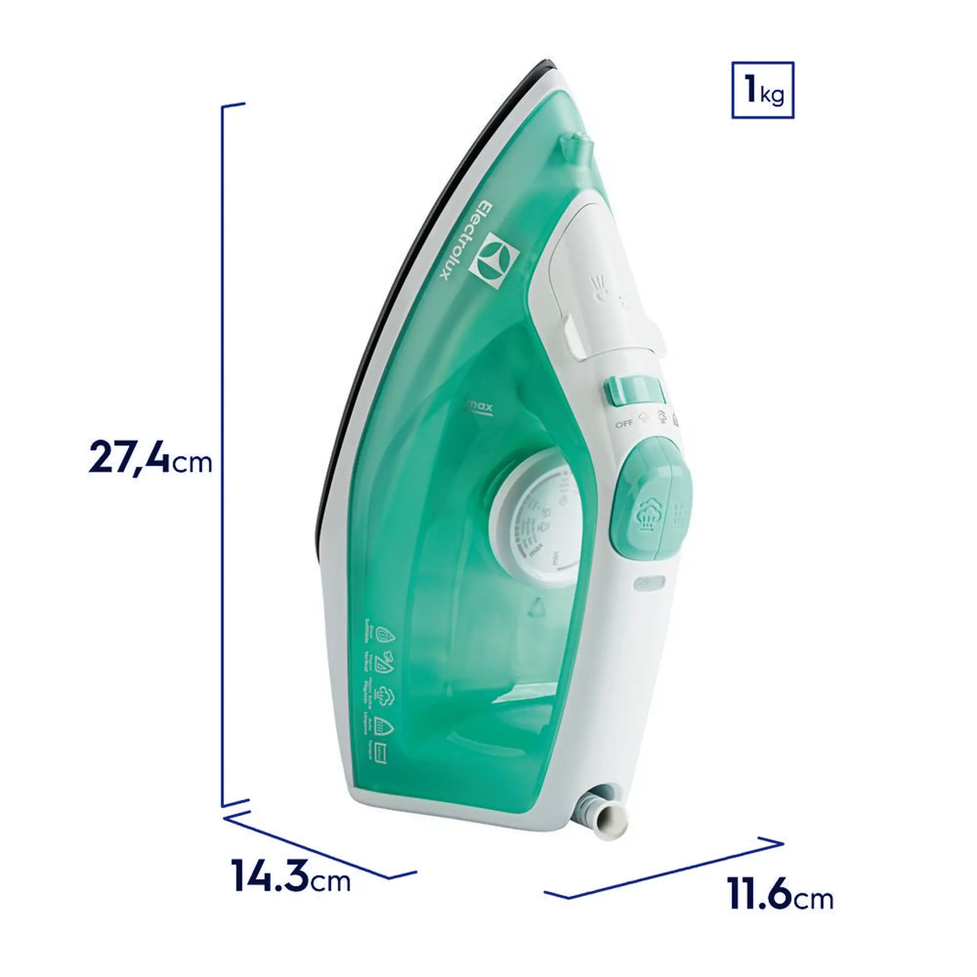 Ferro de Passar a Vapor e Seco Electrolux Easyline Vapor Vertical 1200W SIE70 - Verde - 110 Volts