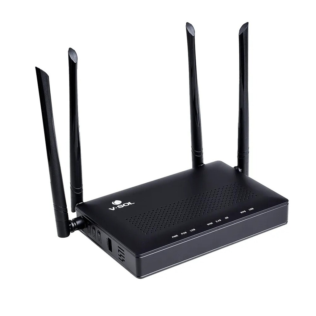 Roteador ONT GPON/EPON + Wireless AC 1200 Dual Mode Gigabit 4 Antenas + 1 Porta G/Pon - V2804AC-Z