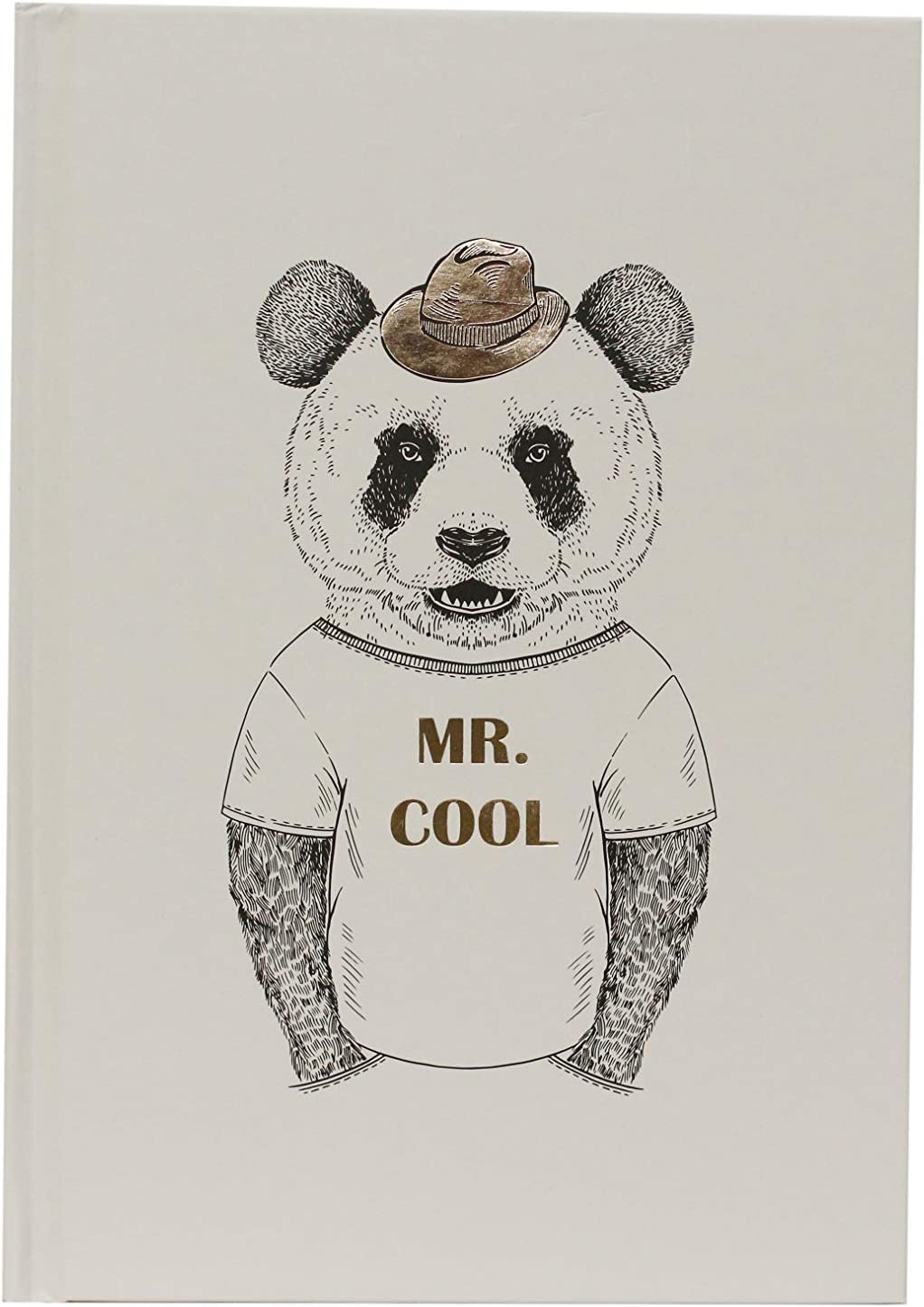 Caderneta Bee Unique A5 Pautado 160 Páginas Panda MR com Capa Dura Cinza