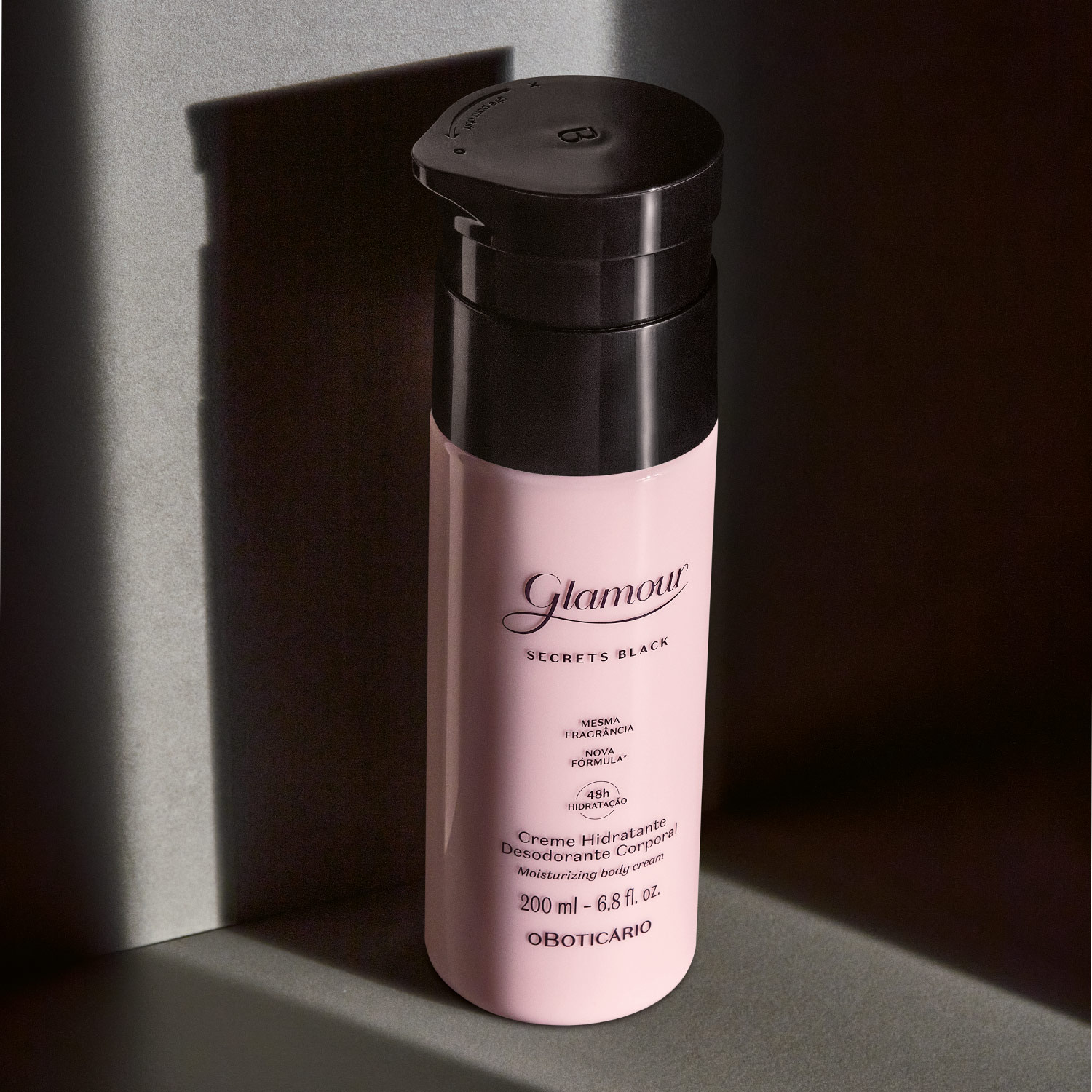 Creme Hidratante Desodorante Corporal Glamour Secrets Black 200ml