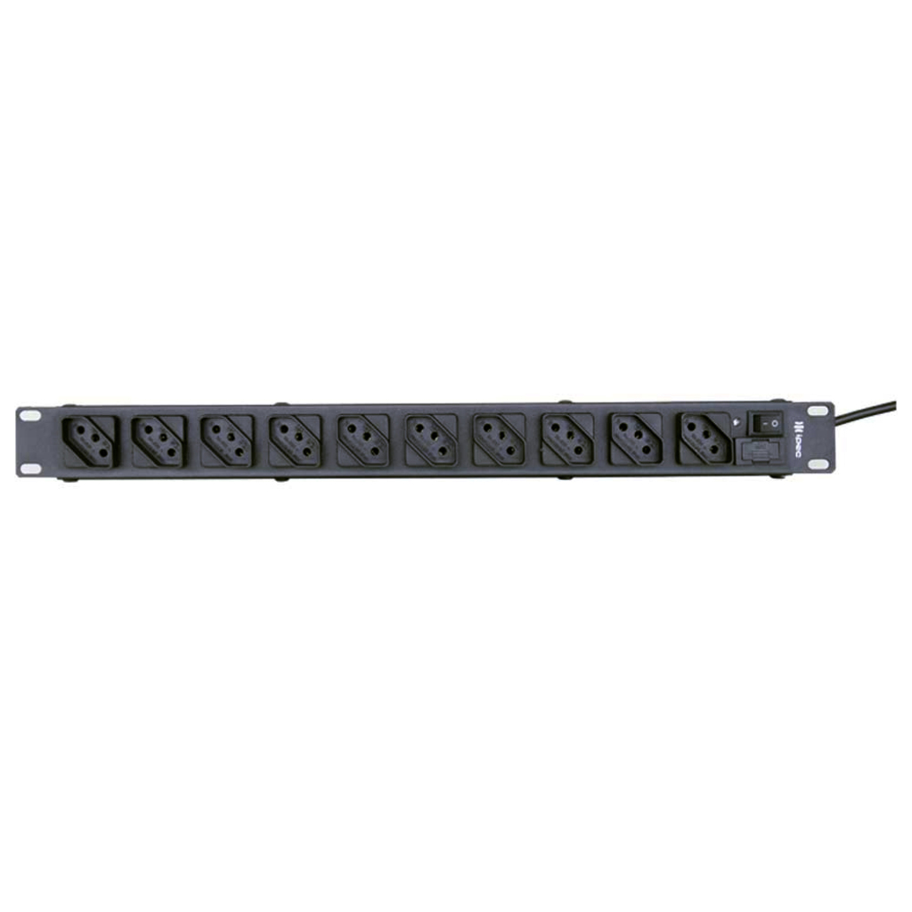 Régua para Rack 19" 10 Tomadas 10A Cabo 1,10m Preto Ipec A2294
