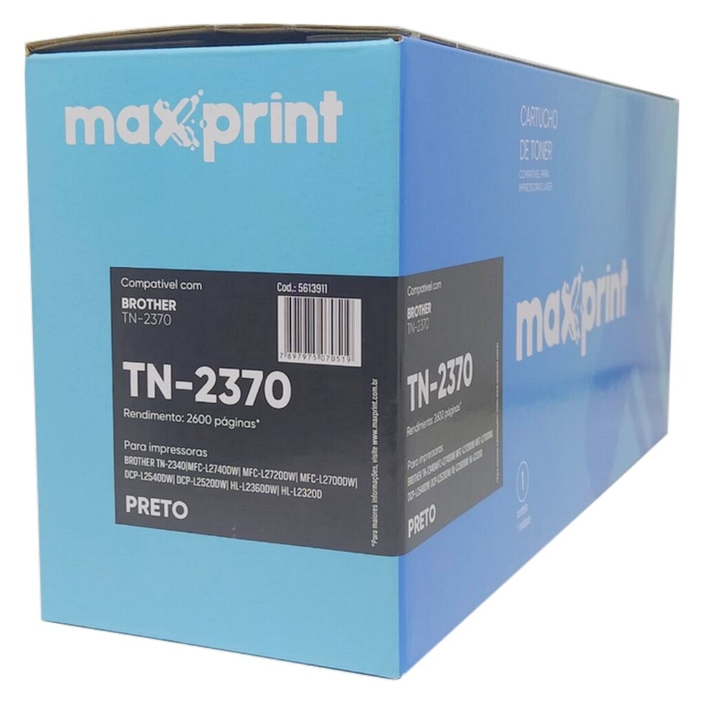 Toner Brother Preto Maxprint - TN2370 MFC