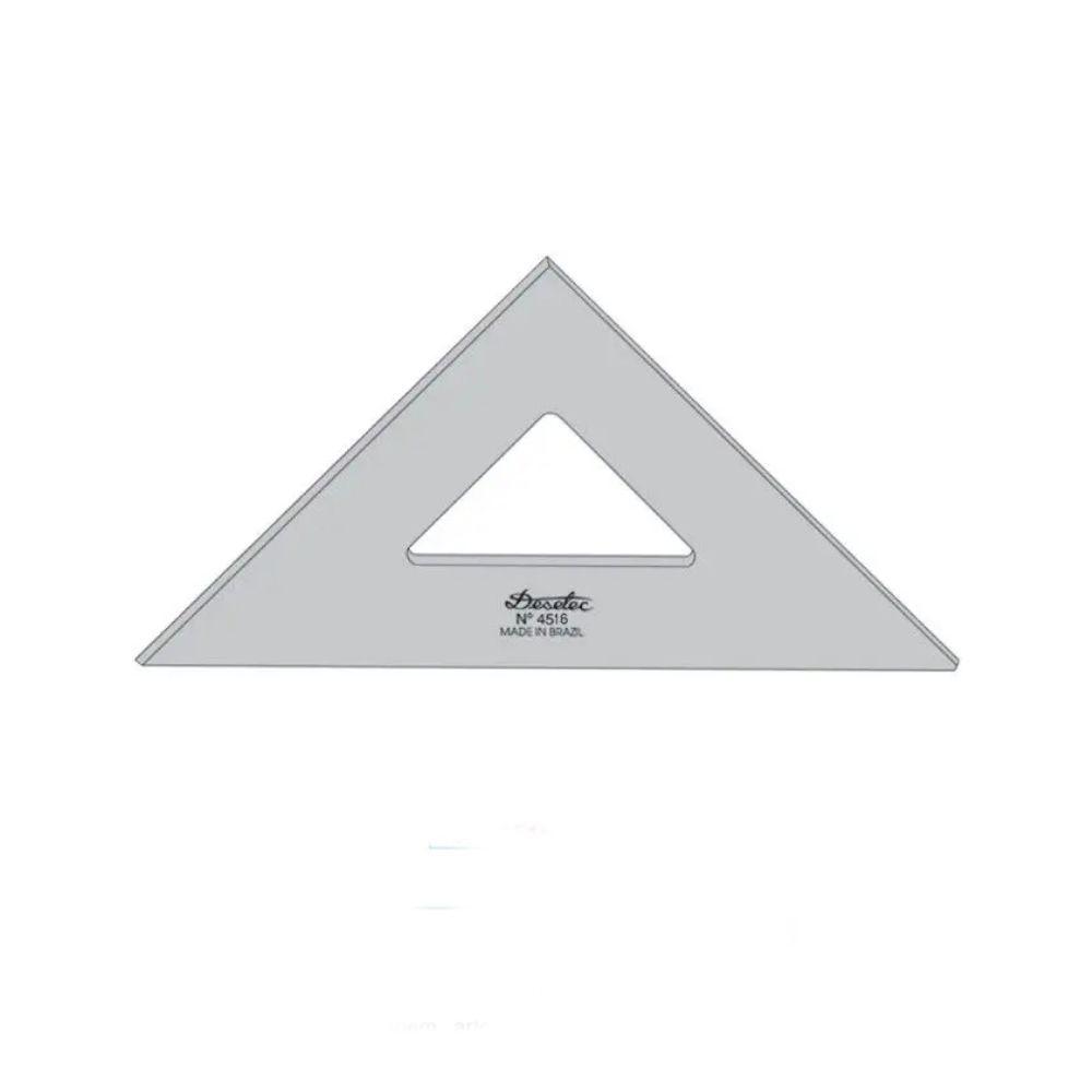 Esquadro Acrílico Trident 45x16 cm Transparente 2mm Cristal Clear