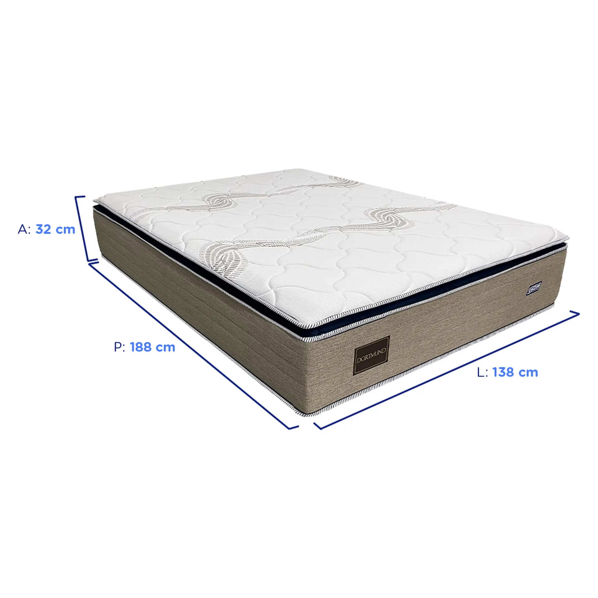 Colchão Casal Molas BlueWave Gazin Dortmund 138x188 - Castor