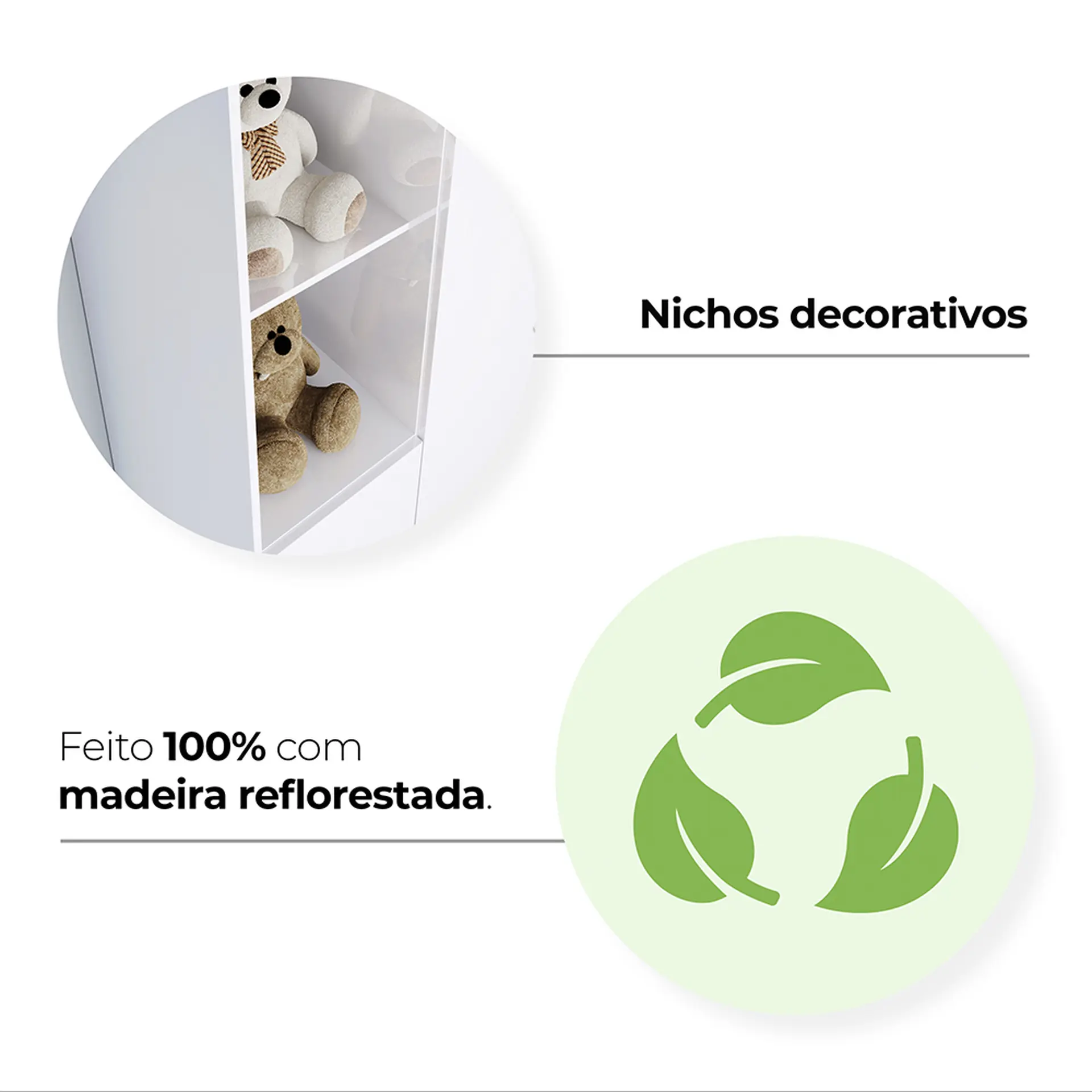 Guarda-Roupa Infantil 3 Portas Bater 2 Gavetas Bala de Menta Henn Roupeiro - Branco e Branco/Rosa Chá Flex