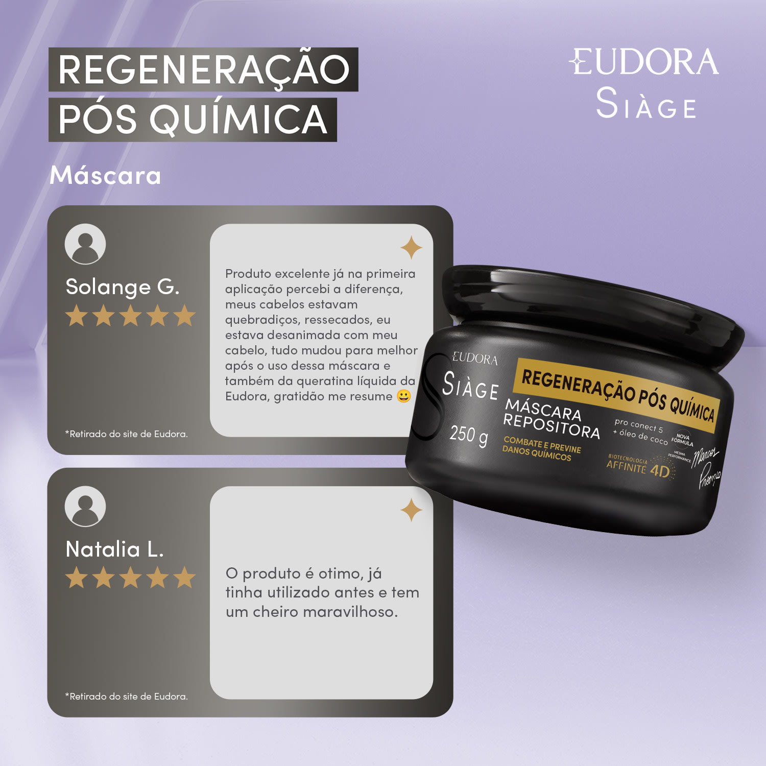 Máscara Repositora Siàge Expert Regeneração Pós Química 250g