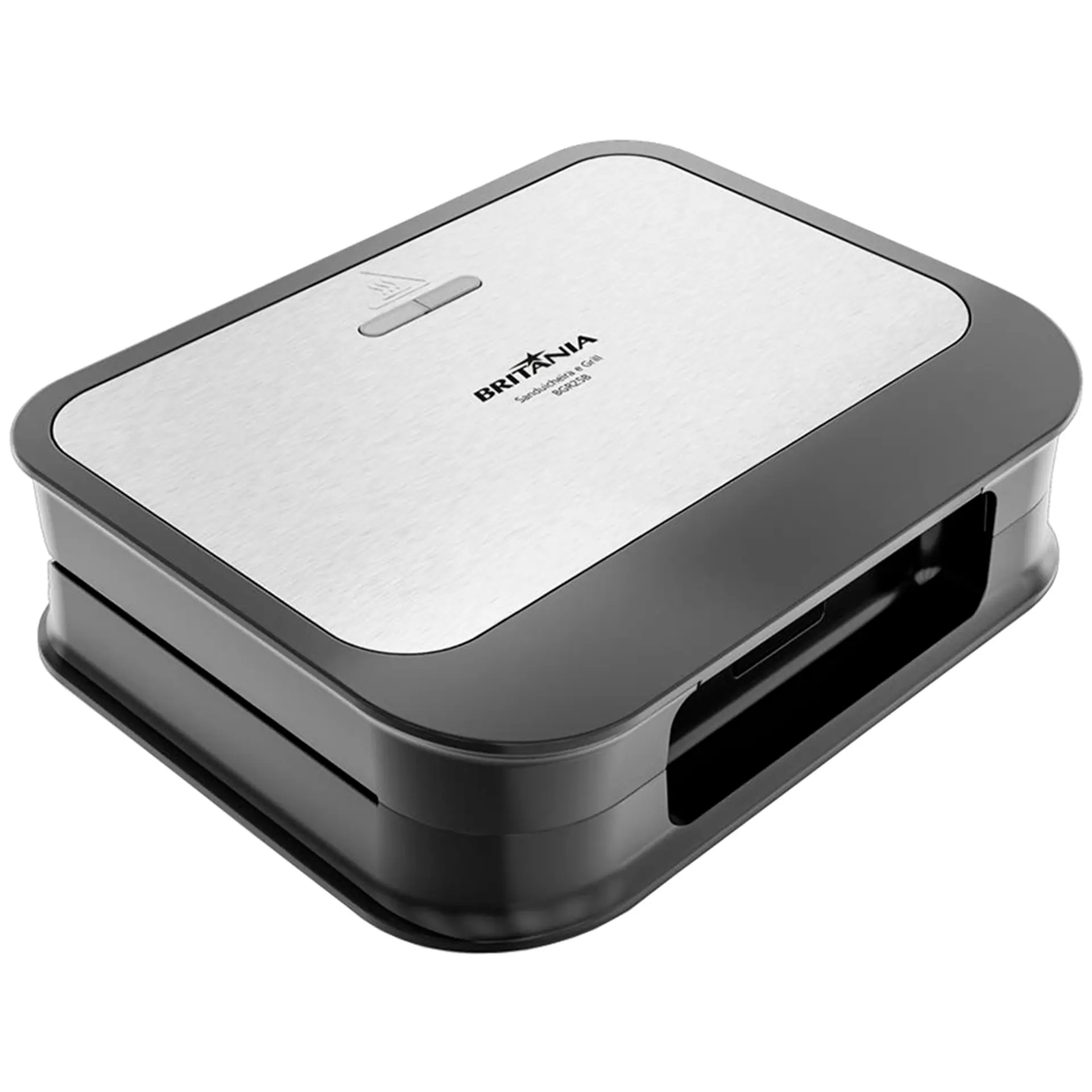 Grill Sanduicheira Britânia BGR25B Antiaderente 750W - Preto/Inox - 110 Volts